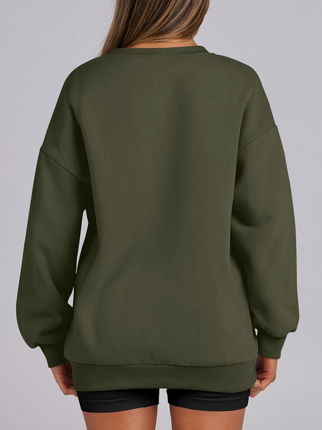 imageANRABESS Womens Oversized Sweatshirts Hoodies Crewneck Fleece Pullover Sweaters 2025 Fall Outfits Teen Girls Winter ClothesArmygreen