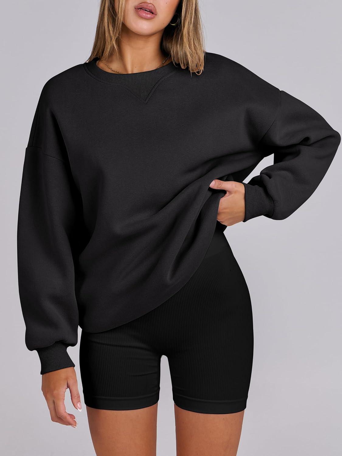 imageANRABESS Womens Oversized Sweatshirts Hoodies Crewneck Fleece Pullover Sweaters 2025 Fall Outfits Teen Girls Winter ClothesBlack