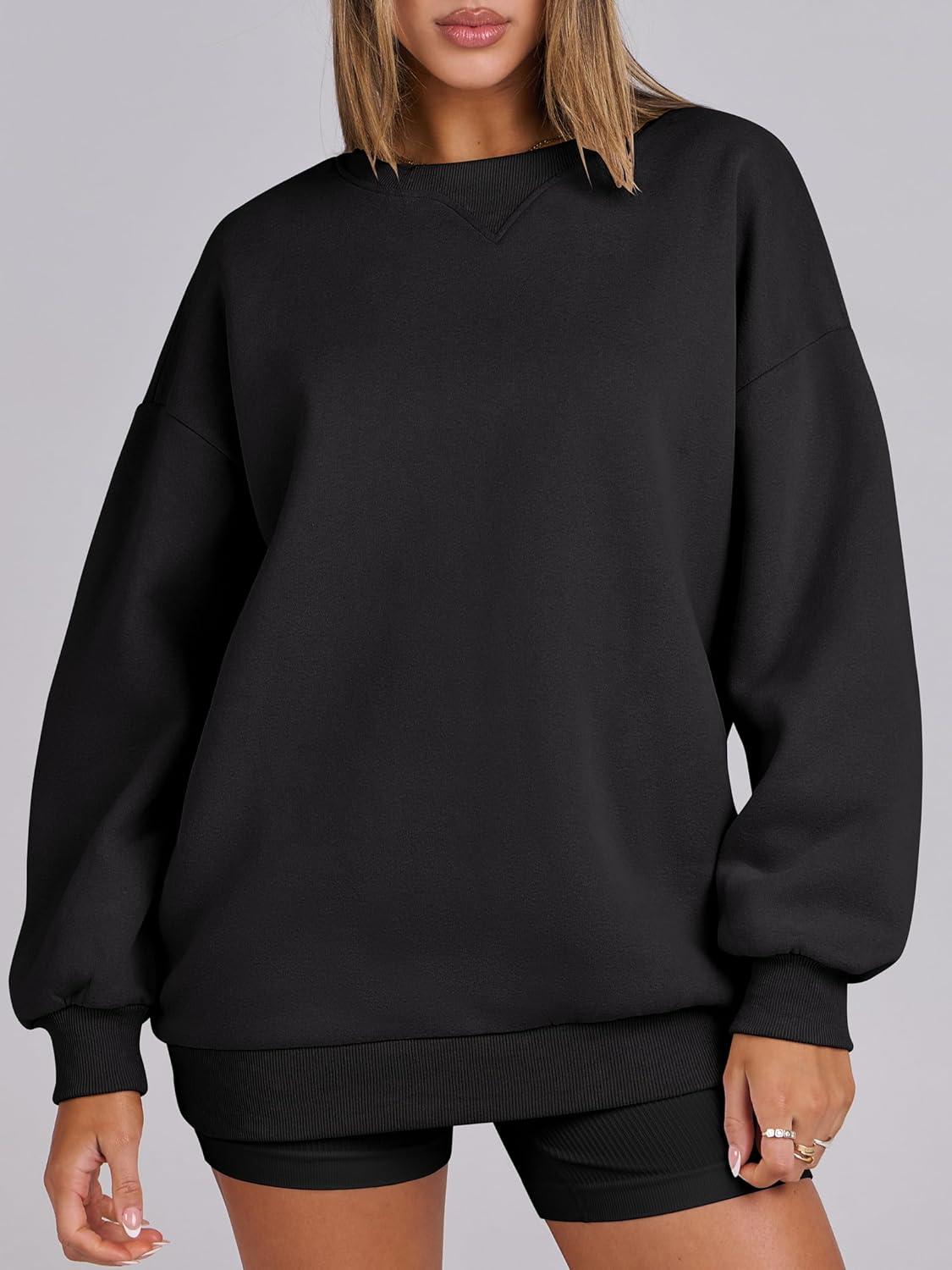 imageANRABESS Womens Oversized Sweatshirts Hoodies Crewneck Fleece Pullover Sweaters 2025 Fall Outfits Teen Girls Winter ClothesBlack