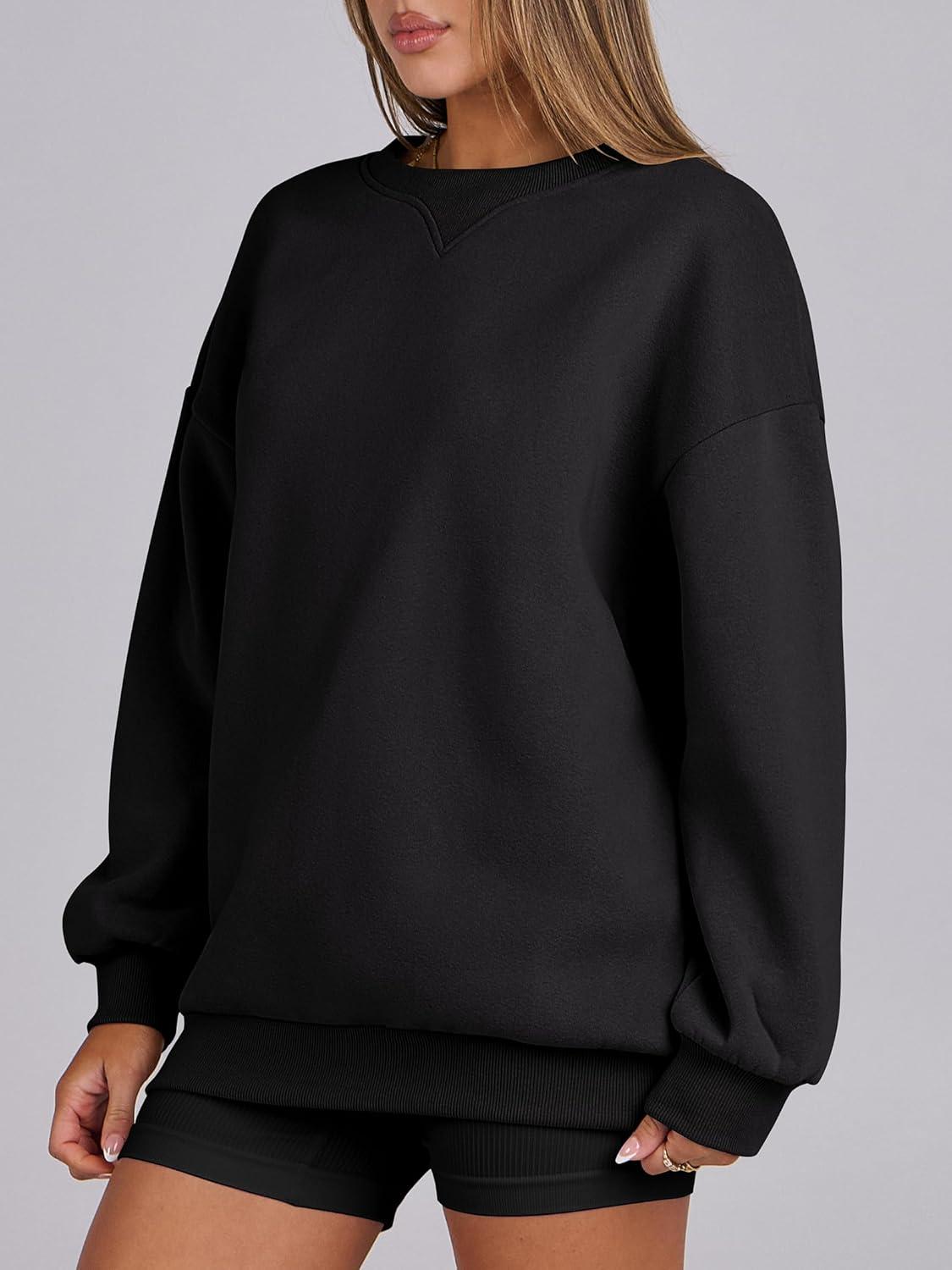 imageANRABESS Womens Oversized Sweatshirts Hoodies Crewneck Fleece Pullover Sweaters 2025 Fall Outfits Teen Girls Winter ClothesBlack