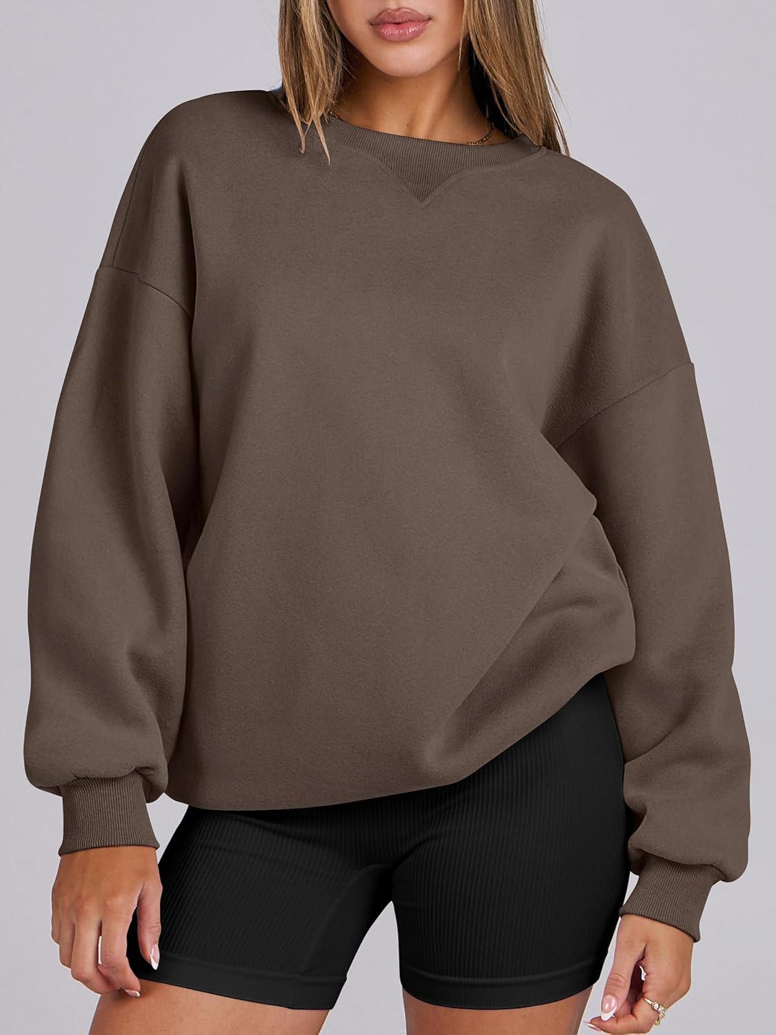 imageANRABESS Womens Oversized Sweatshirts Hoodies Crewneck Fleece Pullover Sweaters 2025 Fall Outfits Teen Girls Winter ClothesBrown