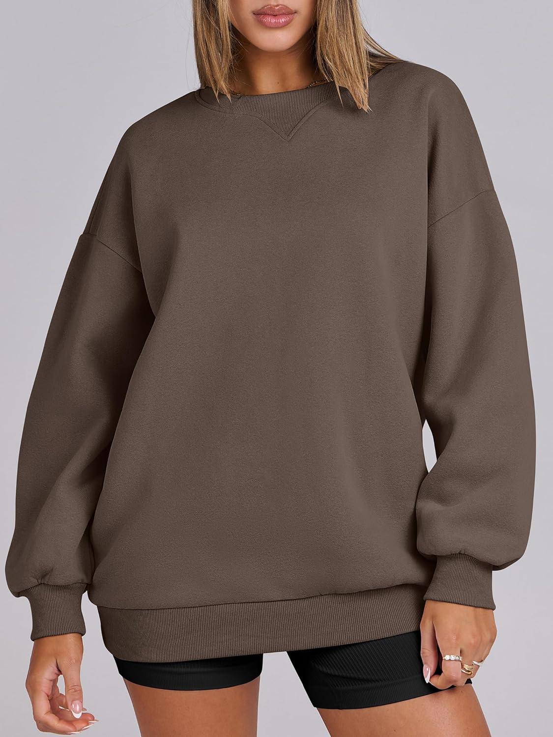 imageANRABESS Womens Oversized Sweatshirts Hoodies Crewneck Fleece Pullover Sweaters 2025 Fall Outfits Teen Girls Winter ClothesBrown
