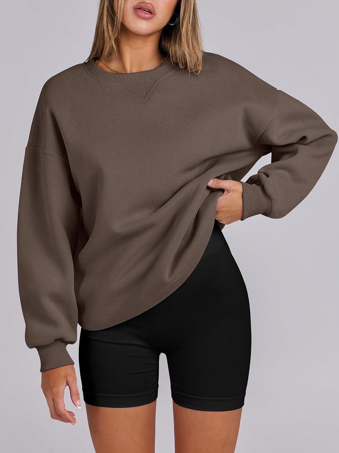 imageANRABESS Womens Oversized Sweatshirts Hoodies Crewneck Fleece Pullover Sweaters 2025 Fall Outfits Teen Girls Winter ClothesBrown