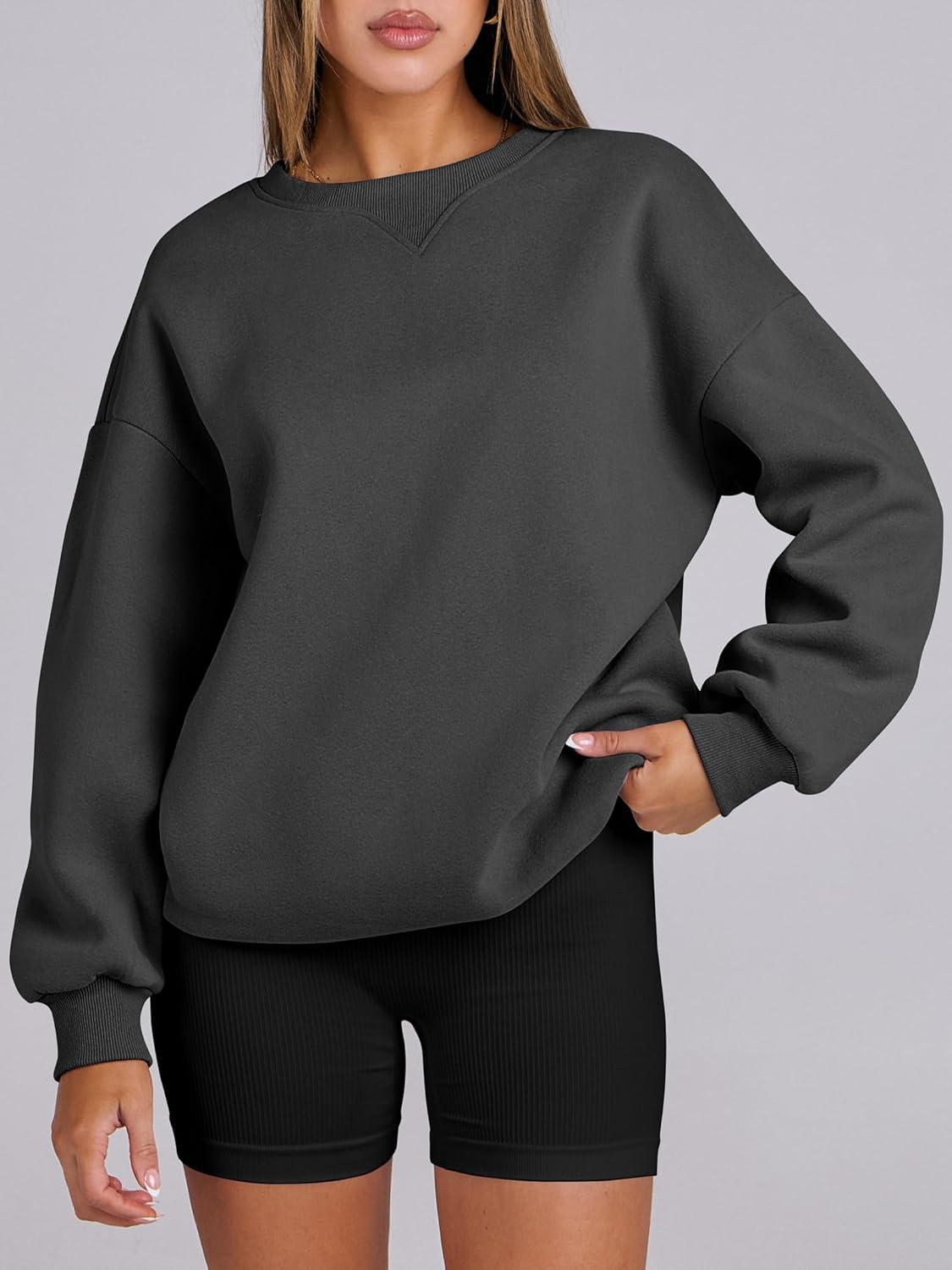 imageANRABESS Womens Oversized Sweatshirts Hoodies Crewneck Fleece Pullover Sweaters 2025 Fall Outfits Teen Girls Winter ClothesDark Grey