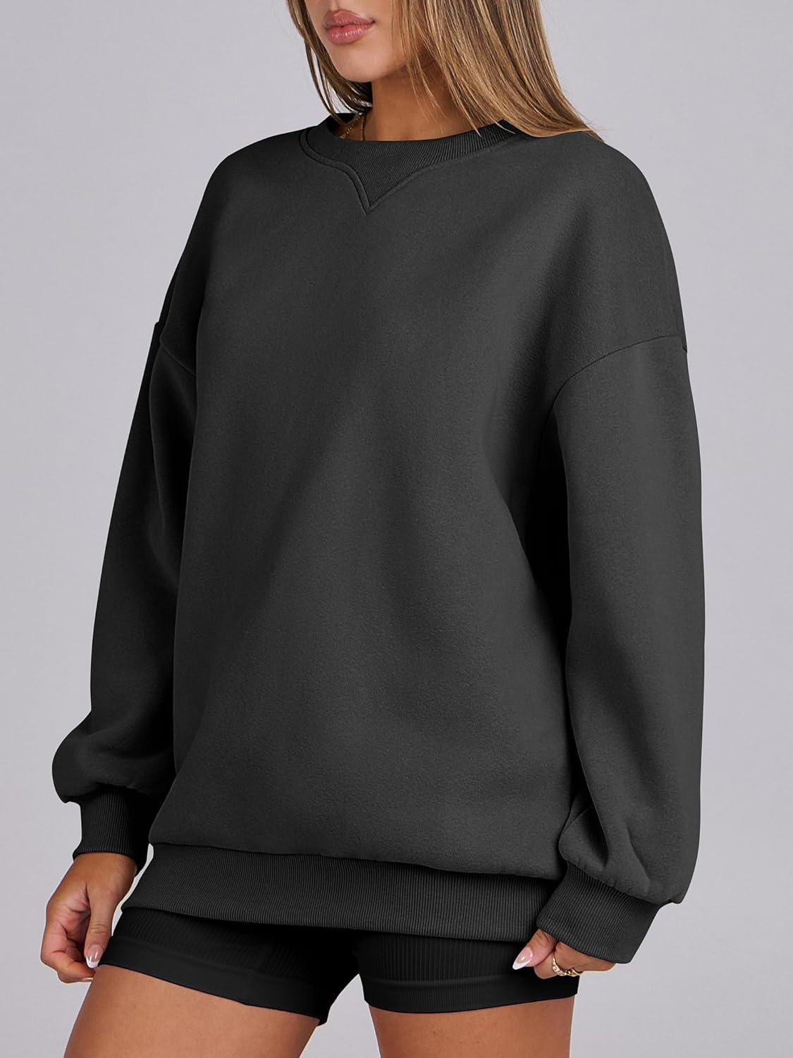 imageANRABESS Womens Oversized Sweatshirts Hoodies Crewneck Fleece Pullover Sweaters 2025 Fall Outfits Teen Girls Winter ClothesDark Grey