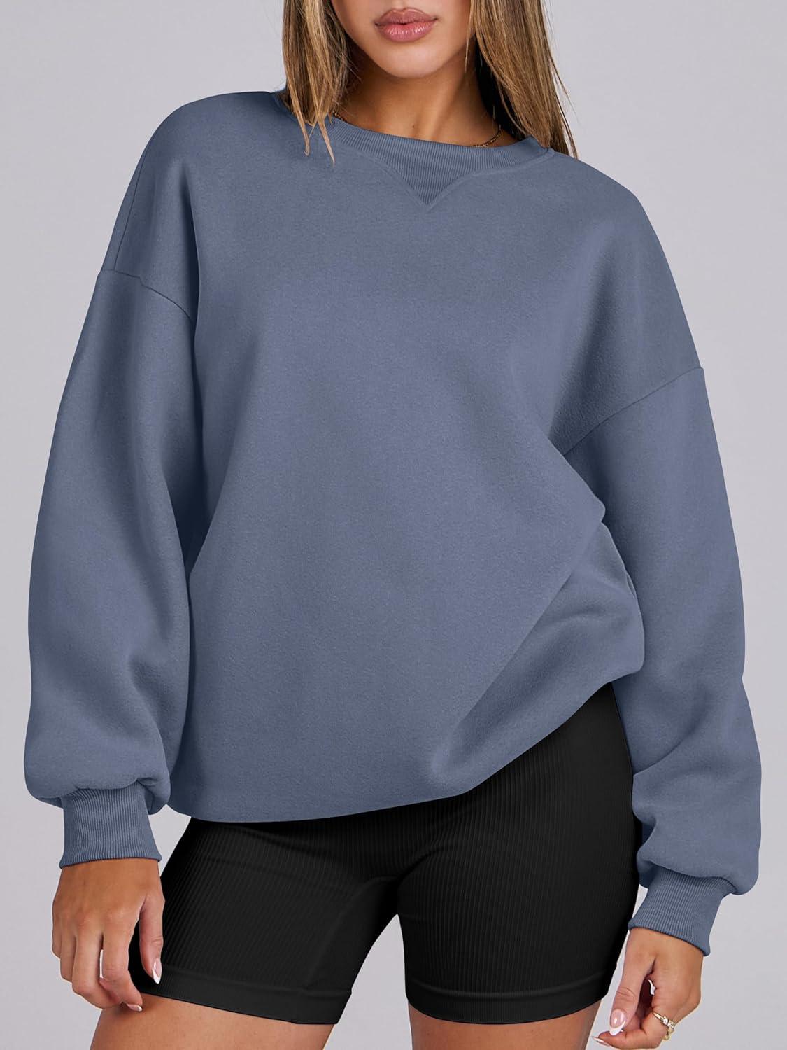 imageANRABESS Womens Oversized Sweatshirts Hoodies Crewneck Fleece Pullover Sweaters 2025 Fall Outfits Teen Girls Winter ClothesGreyblue