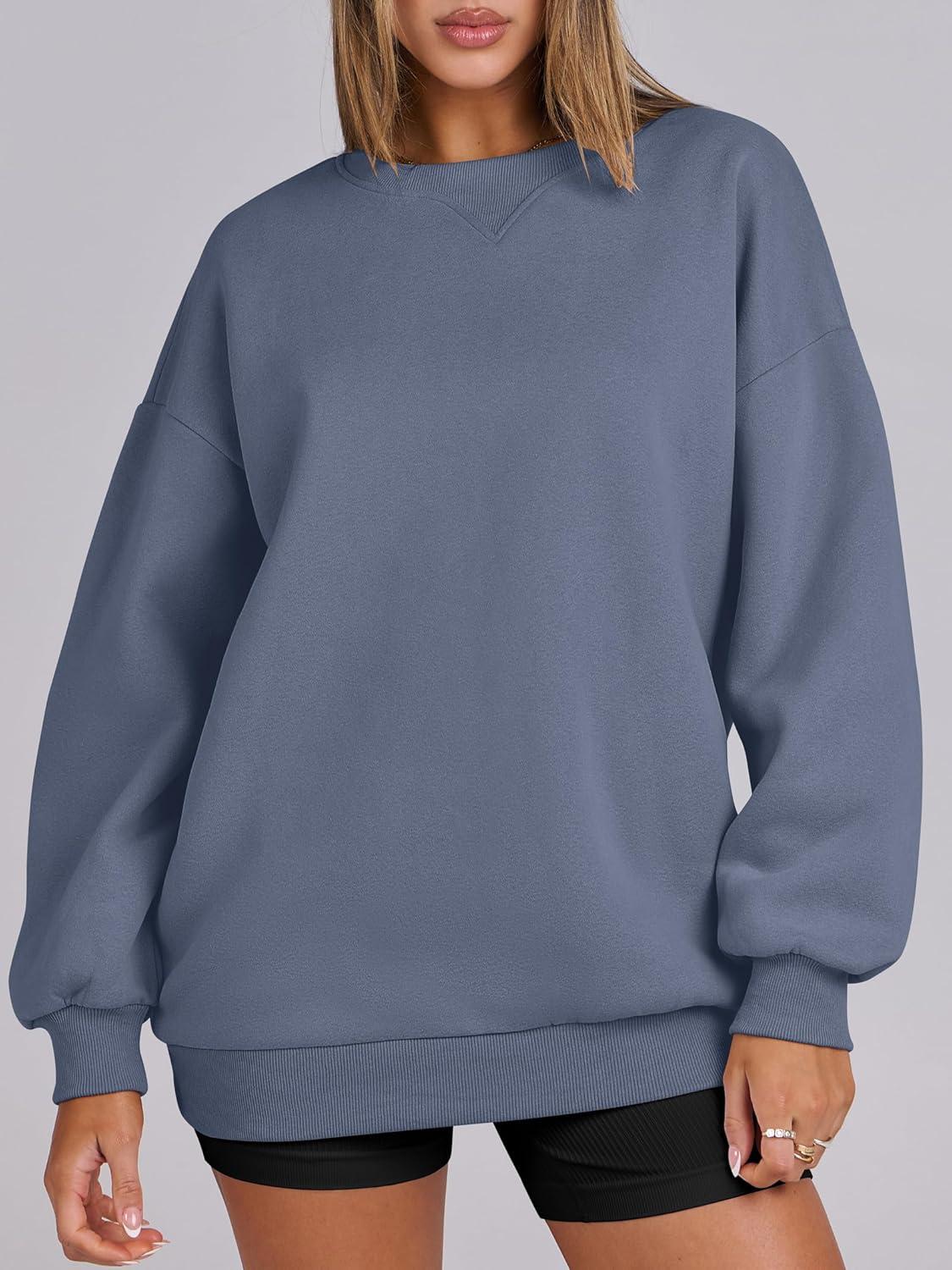 imageANRABESS Womens Oversized Sweatshirts Hoodies Crewneck Fleece Pullover Sweaters 2025 Fall Outfits Teen Girls Winter ClothesGreyblue