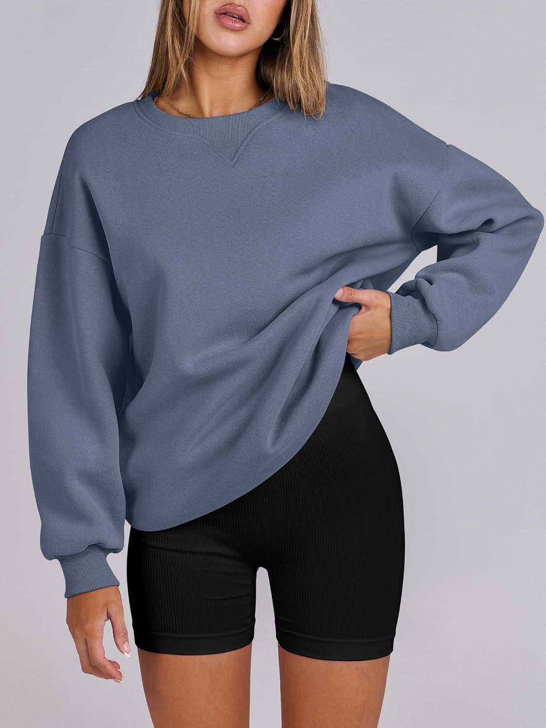 imageANRABESS Womens Oversized Sweatshirts Hoodies Crewneck Fleece Pullover Sweaters 2025 Fall Outfits Teen Girls Winter ClothesGreyblue