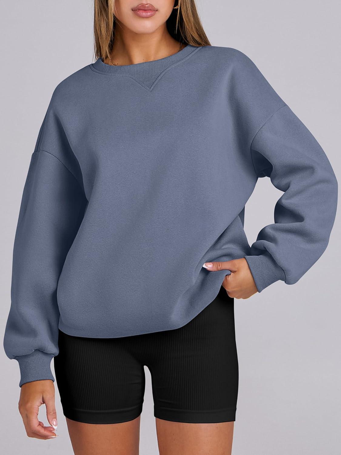 imageANRABESS Womens Oversized Sweatshirts Hoodies Crewneck Fleece Pullover Sweaters 2025 Fall Outfits Teen Girls Winter ClothesGreyblue