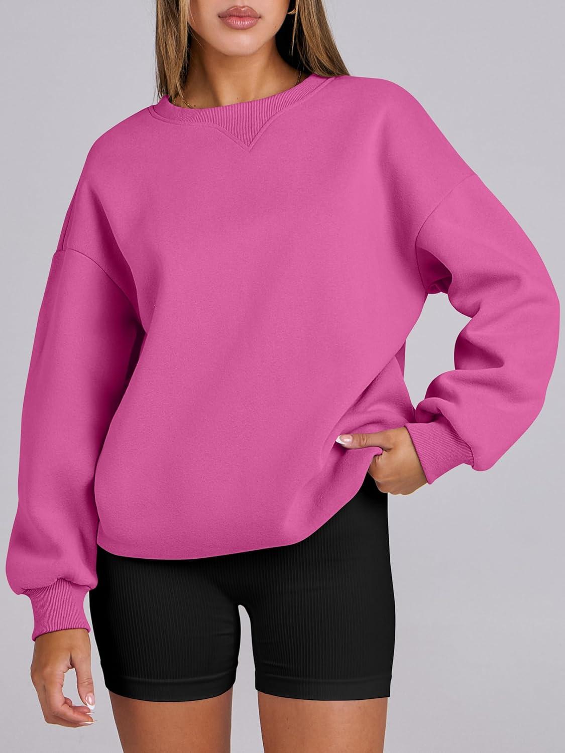 imageANRABESS Womens Oversized Sweatshirts Hoodies Crewneck Fleece Pullover Sweaters 2025 Fall Outfits Teen Girls Winter ClothesHotpink