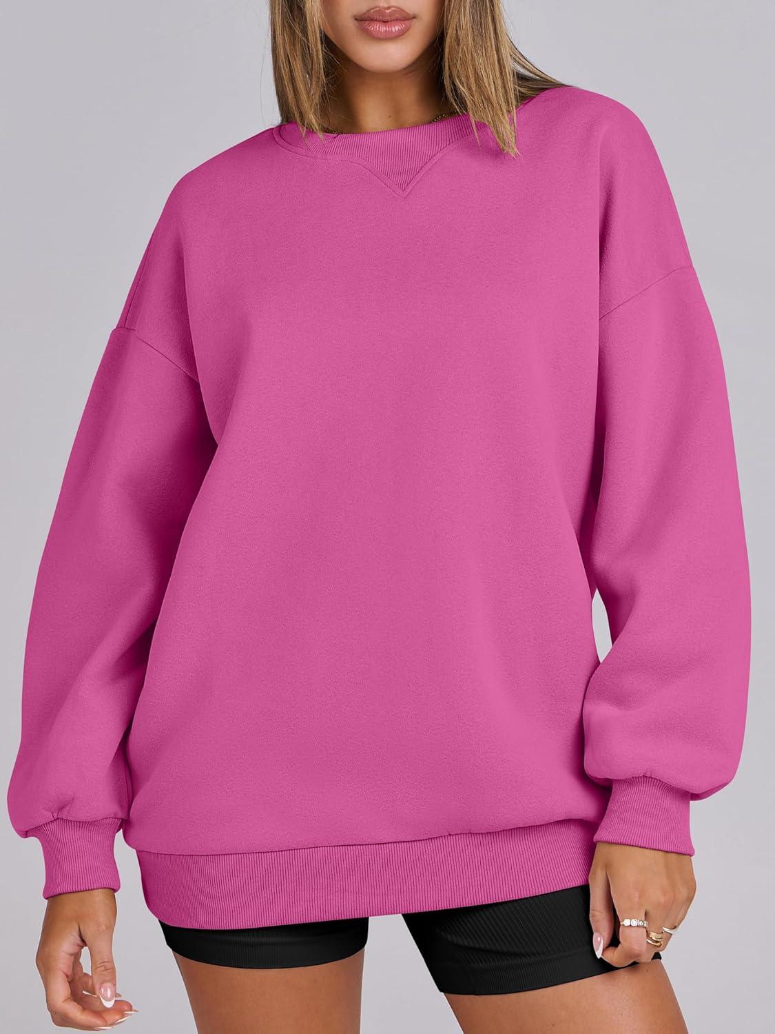imageANRABESS Womens Oversized Sweatshirts Hoodies Crewneck Fleece Pullover Sweaters 2025 Fall Outfits Teen Girls Winter ClothesHotpink