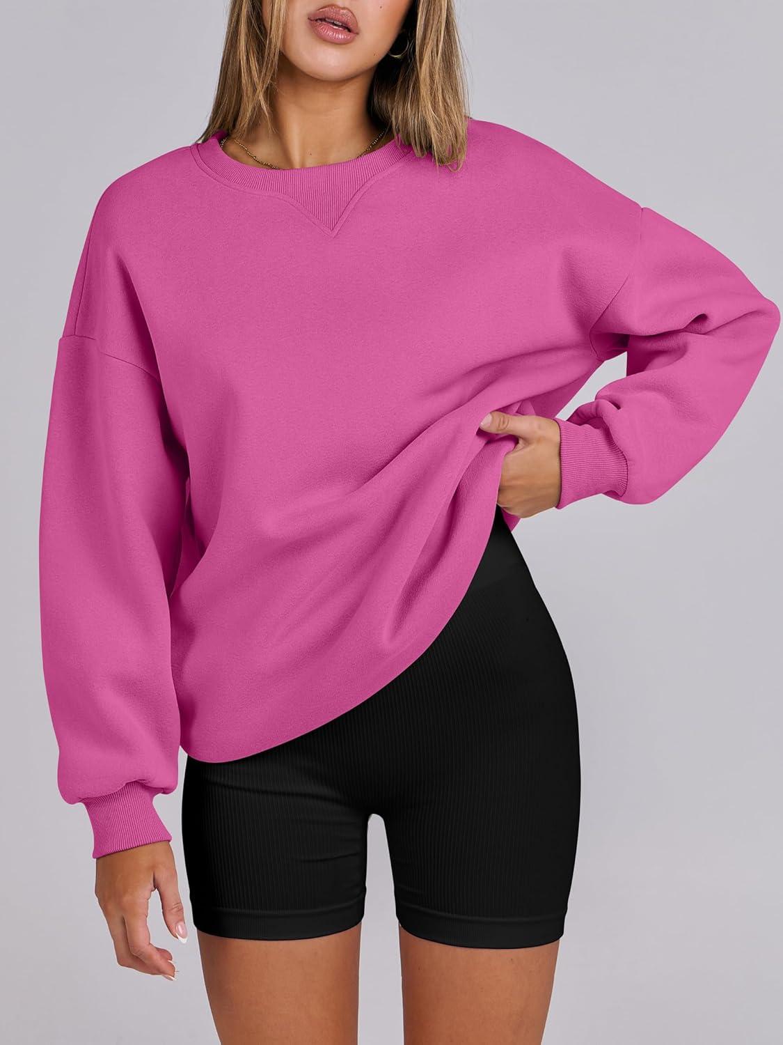 imageANRABESS Womens Oversized Sweatshirts Hoodies Crewneck Fleece Pullover Sweaters 2025 Fall Outfits Teen Girls Winter ClothesHotpink
