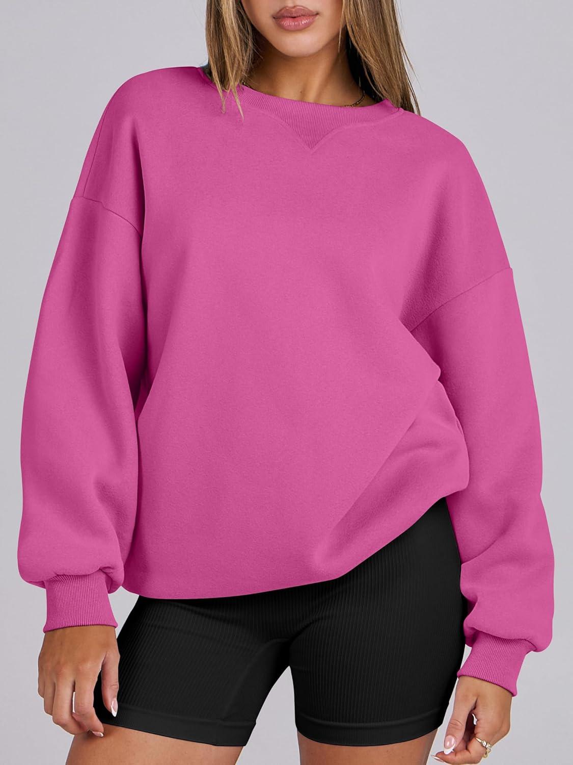 imageANRABESS Womens Oversized Sweatshirts Hoodies Crewneck Fleece Pullover Sweaters 2025 Fall Outfits Teen Girls Winter ClothesHotpink