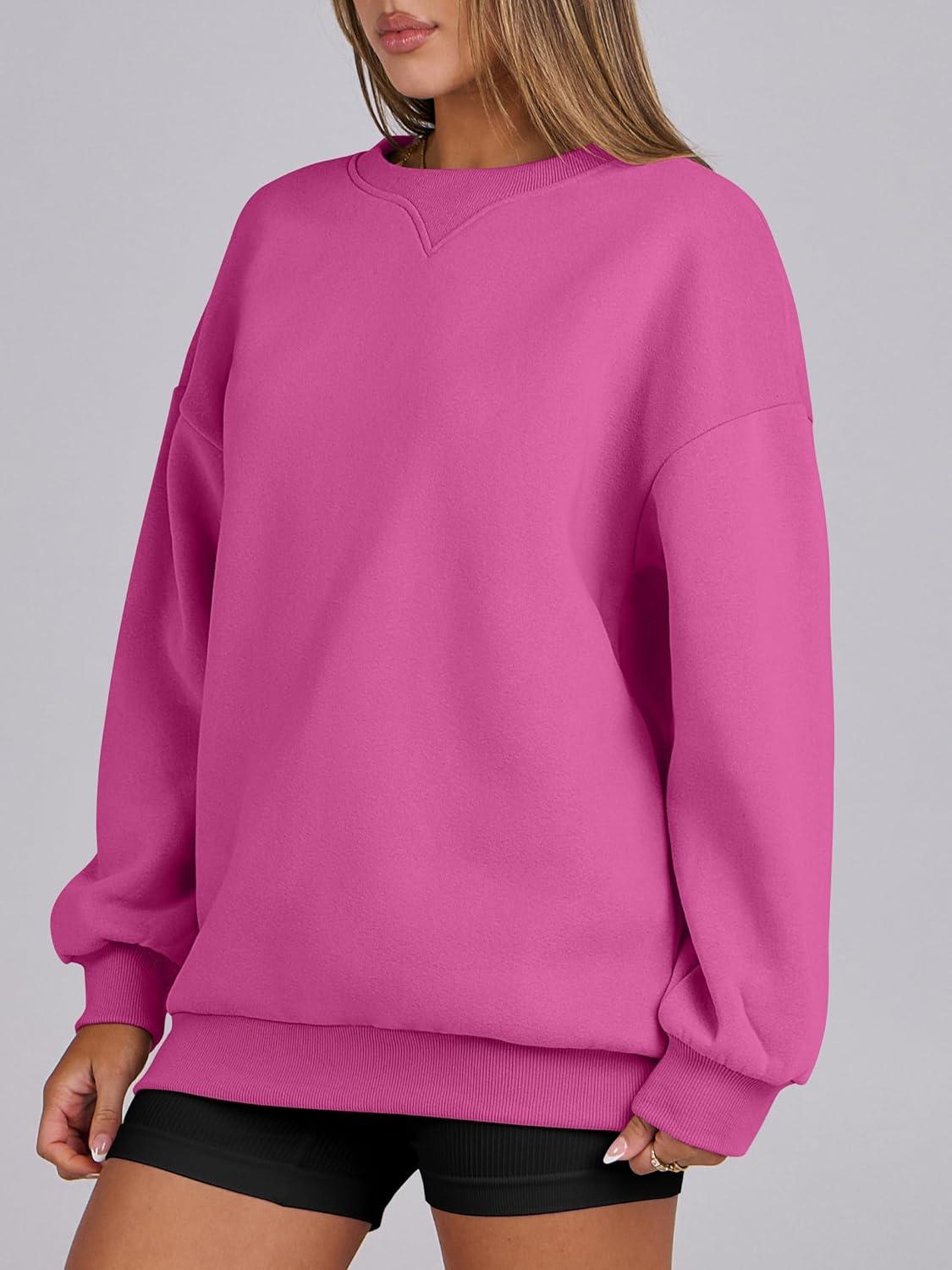 imageANRABESS Womens Oversized Sweatshirts Hoodies Crewneck Fleece Pullover Sweaters 2025 Fall Outfits Teen Girls Winter ClothesHotpink