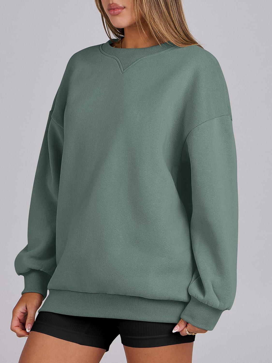 imageANRABESS Womens Oversized Sweatshirts Hoodies Crewneck Fleece Pullover Sweaters 2025 Fall Outfits Teen Girls Winter ClothesLightgreen