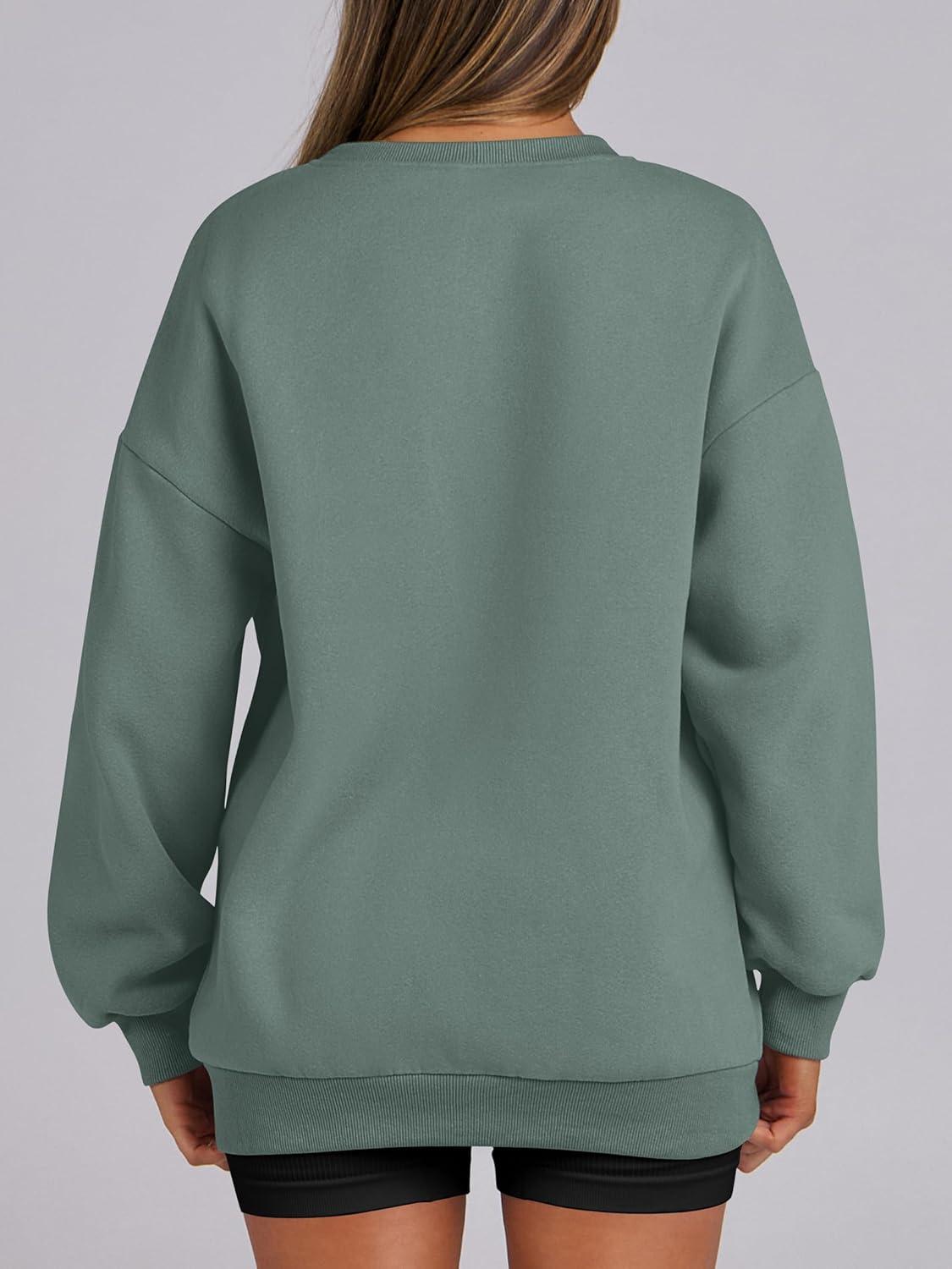 imageANRABESS Womens Oversized Sweatshirts Hoodies Crewneck Fleece Pullover Sweaters 2025 Fall Outfits Teen Girls Winter ClothesLightgreen