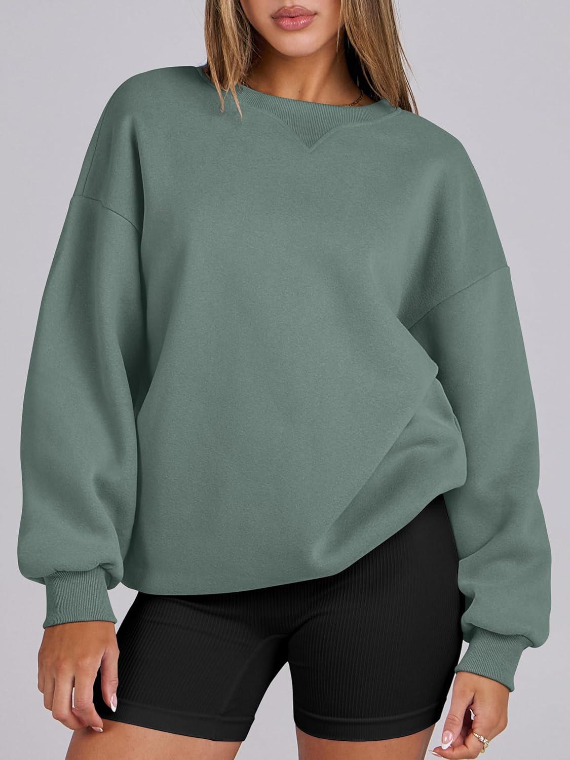 imageANRABESS Womens Oversized Sweatshirts Hoodies Crewneck Fleece Pullover Sweaters 2025 Fall Outfits Teen Girls Winter ClothesLightgreen