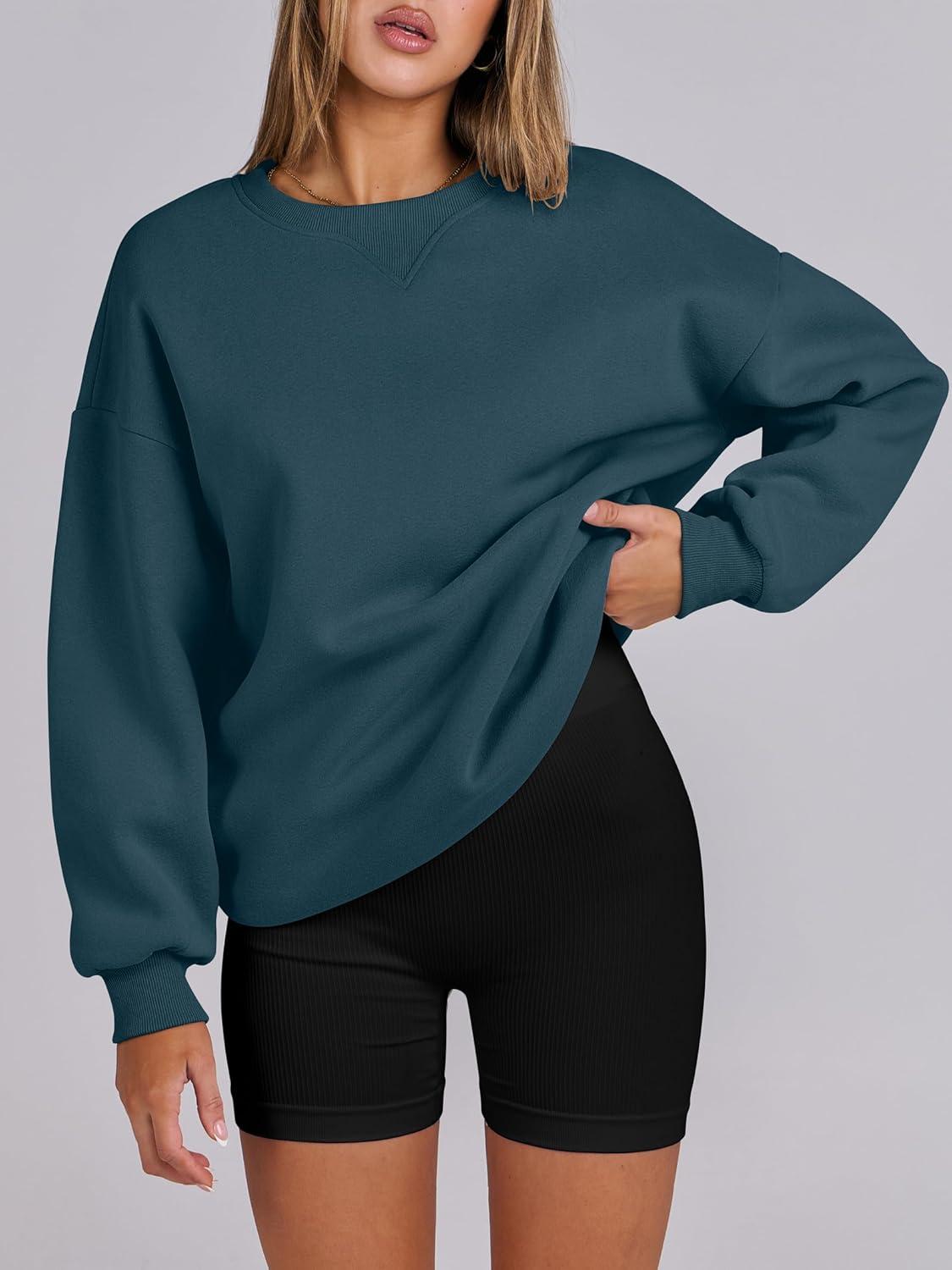 imageANRABESS Womens Oversized Sweatshirts Hoodies Crewneck Fleece Pullover Sweaters 2025 Fall Outfits Teen Girls Winter ClothesNavy