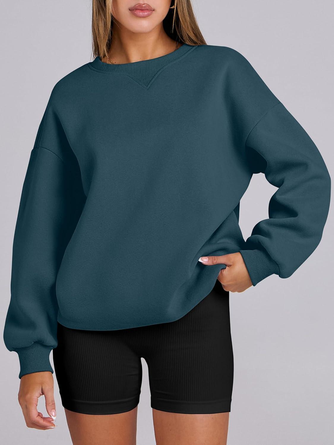 imageANRABESS Womens Oversized Sweatshirts Hoodies Crewneck Fleece Pullover Sweaters 2025 Fall Outfits Teen Girls Winter ClothesNavy