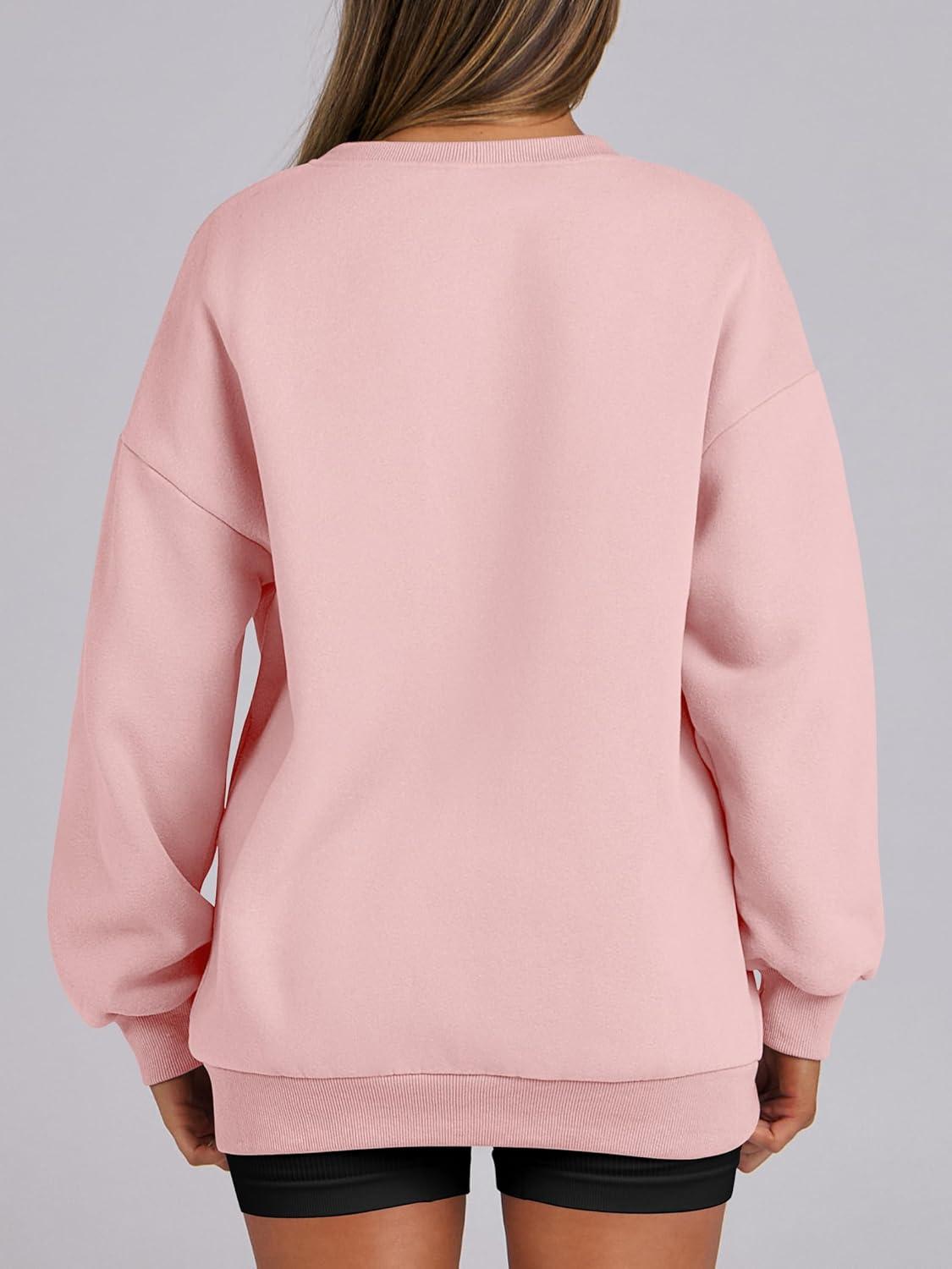 imageANRABESS Womens Oversized Sweatshirts Hoodies Crewneck Fleece Pullover Sweaters 2025 Fall Outfits Teen Girls Winter ClothesPink