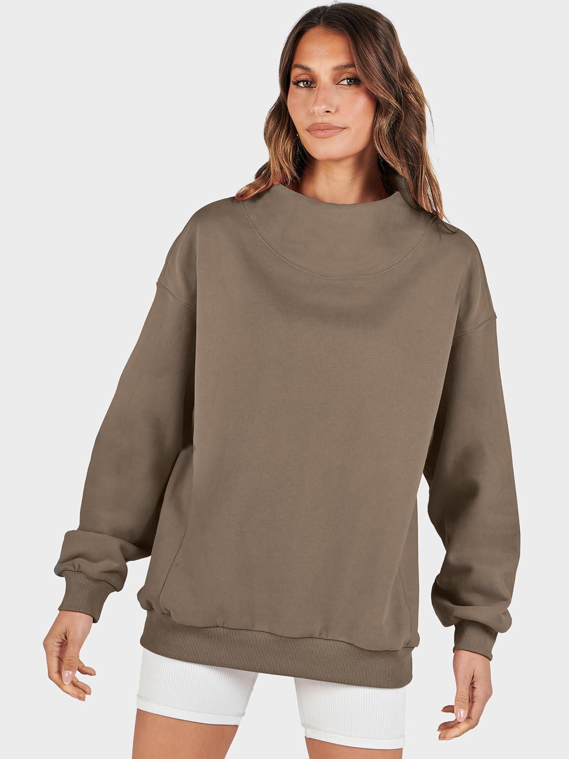 imageANRABESS Womens Oversized Sweatshirts Turtleneck Pullover Long Sleeve Hoodies Tops 2025 Fall Fashion Preppy OutfitsBrown