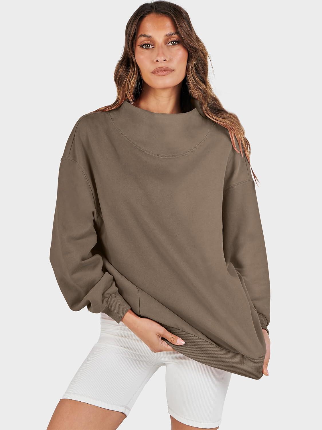 imageANRABESS Womens Oversized Sweatshirts Turtleneck Pullover Long Sleeve Hoodies Tops 2025 Fall Fashion Preppy OutfitsBrown