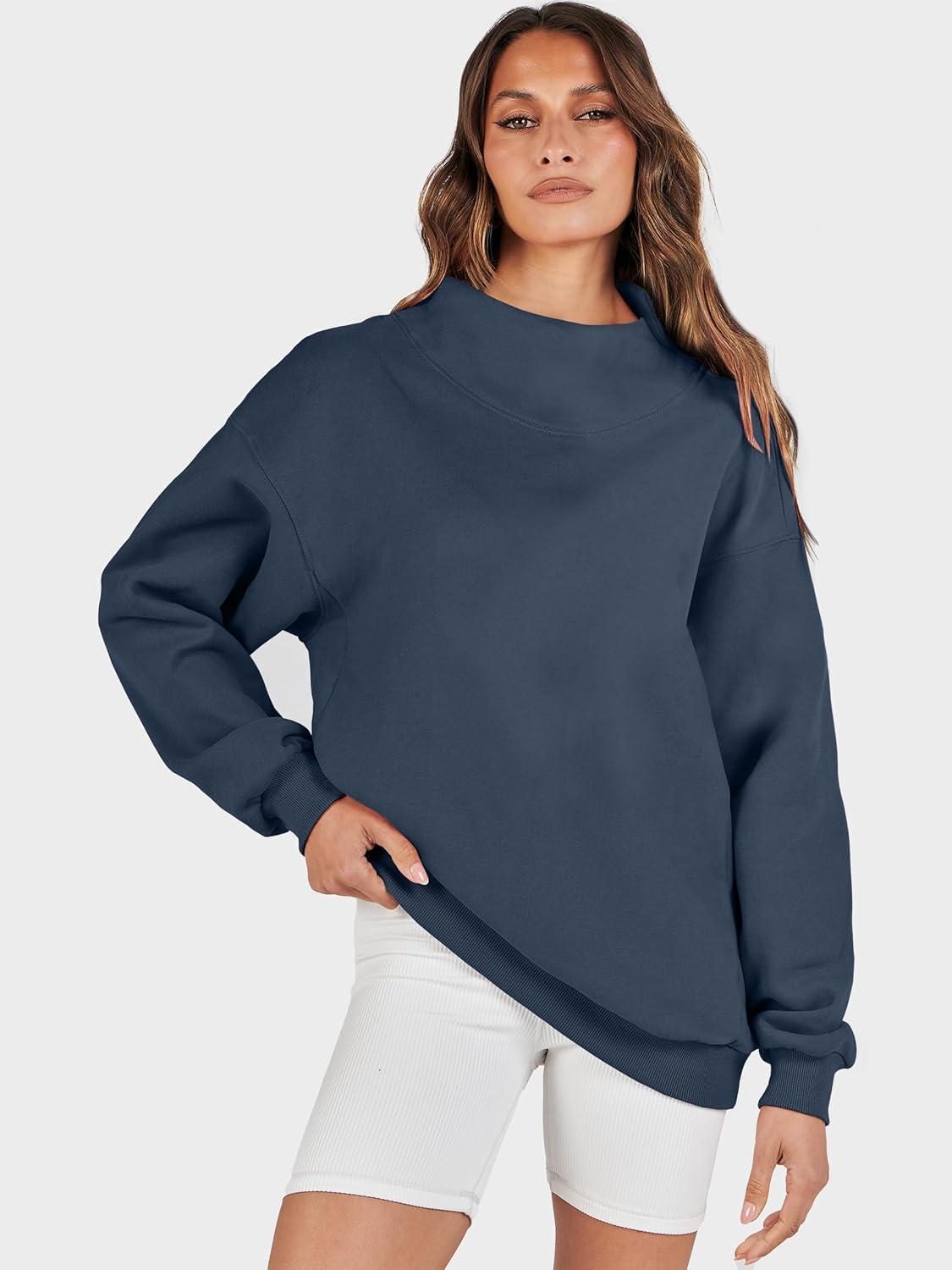 imageANRABESS Womens Oversized Sweatshirts Turtleneck Pullover Long Sleeve Hoodies Tops 2025 Fall Fashion Preppy OutfitsDark Navy Blue