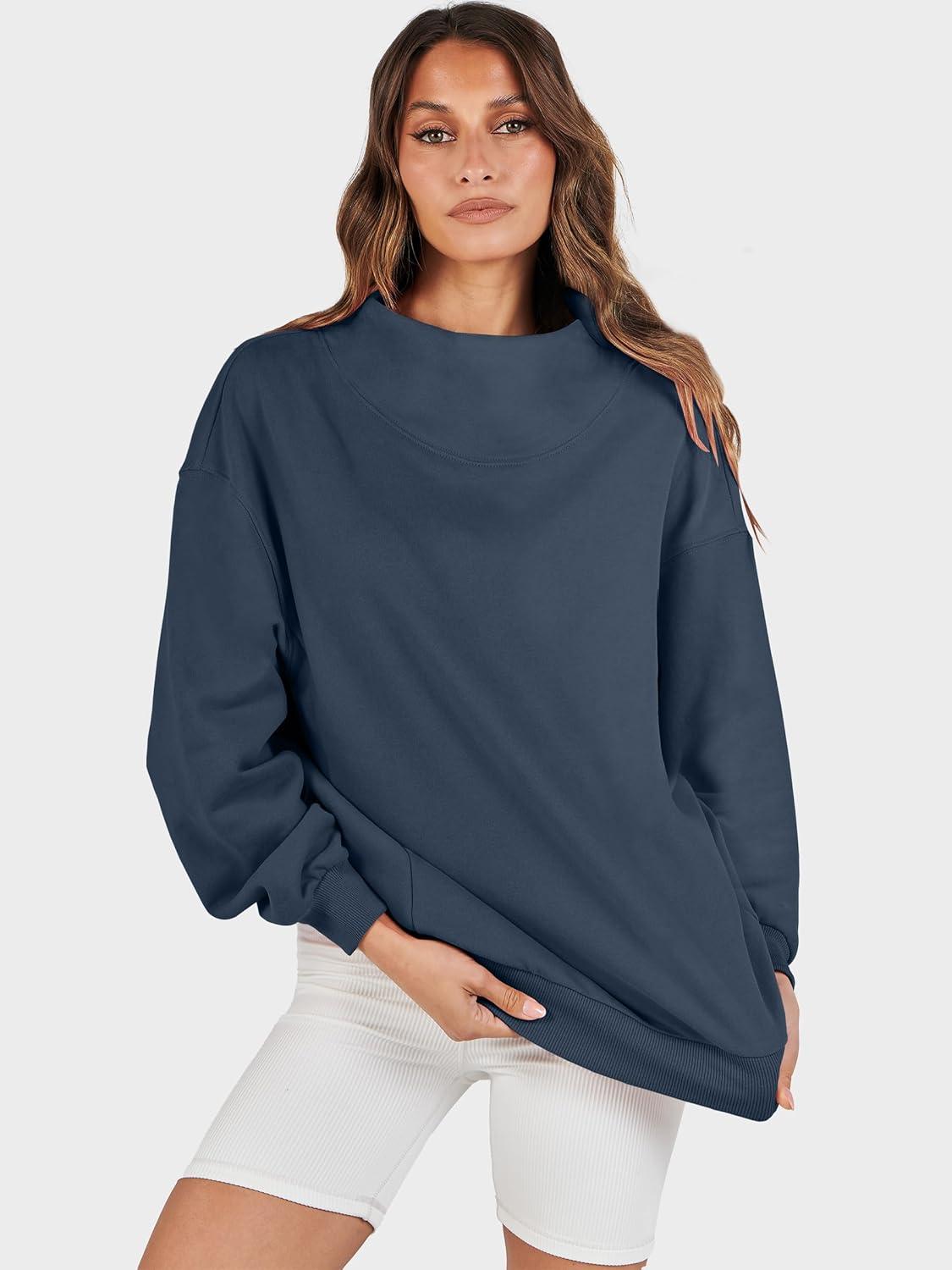 imageANRABESS Womens Oversized Sweatshirts Turtleneck Pullover Long Sleeve Hoodies Tops 2025 Fall Fashion Preppy OutfitsDark Navy Blue