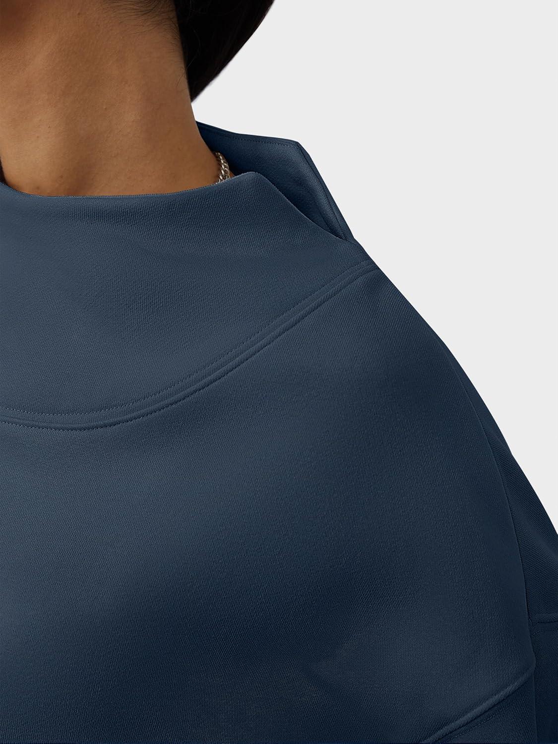 imageANRABESS Womens Oversized Sweatshirts Turtleneck Pullover Long Sleeve Hoodies Tops 2025 Fall Fashion Preppy OutfitsDark Navy Blue