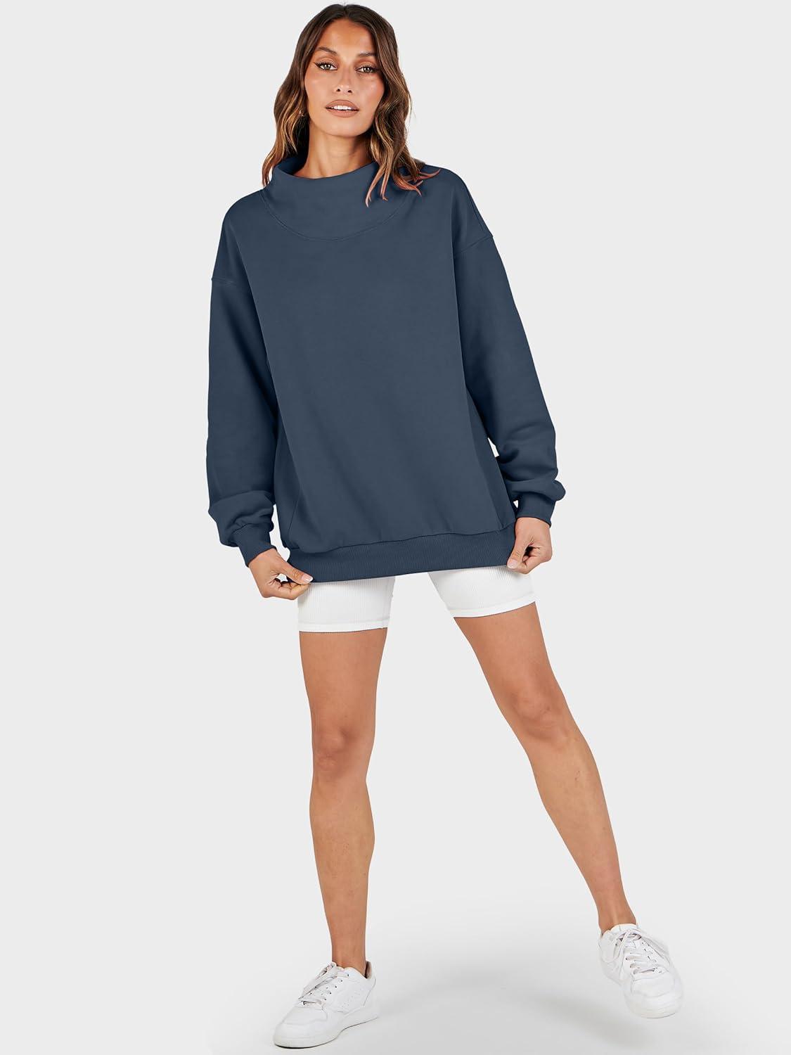 imageANRABESS Womens Oversized Sweatshirts Turtleneck Pullover Long Sleeve Hoodies Tops 2025 Fall Fashion Preppy OutfitsDark Navy Blue