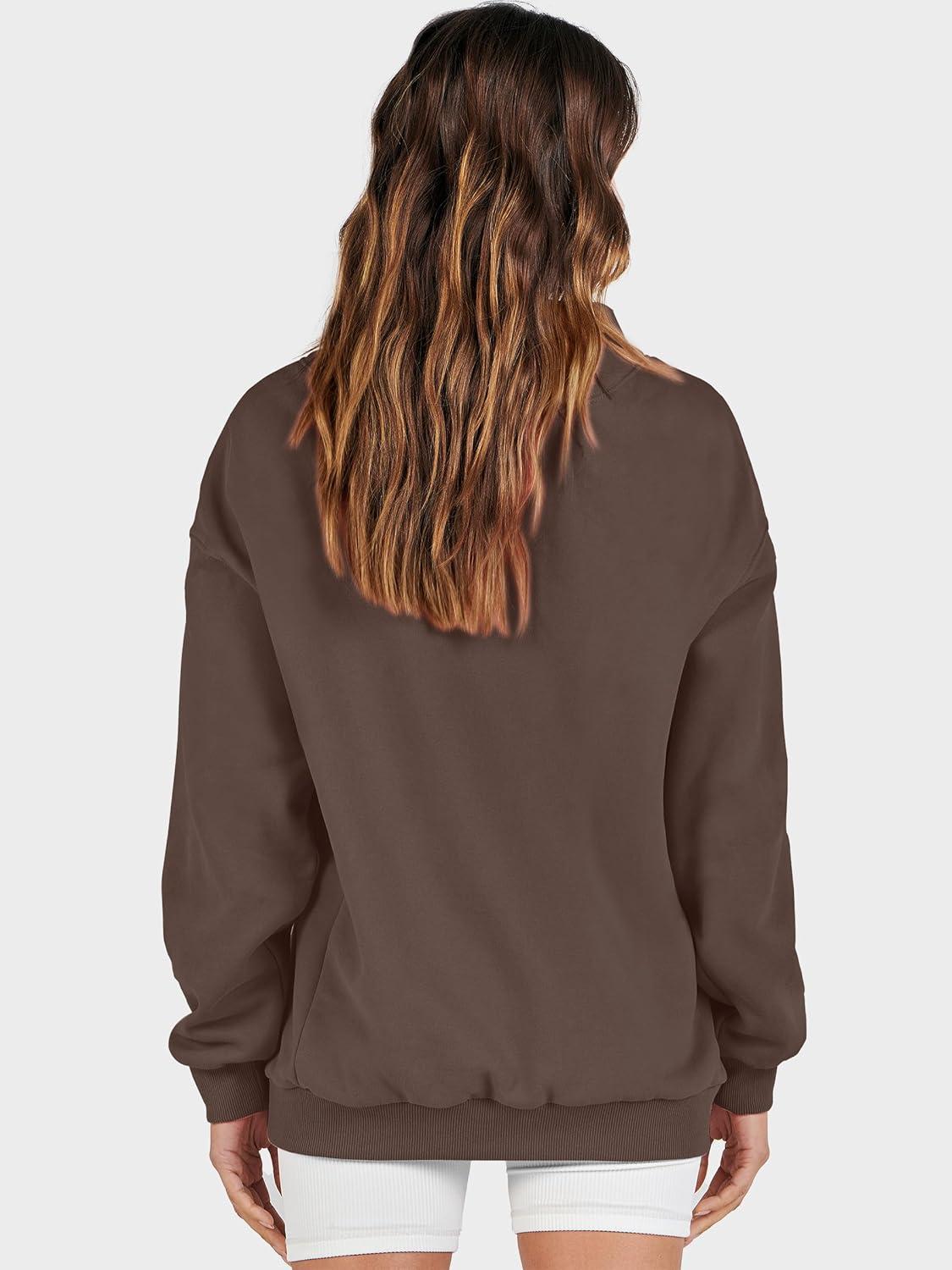 imageANRABESS Womens Oversized Sweatshirts Turtleneck Pullover Long Sleeve Hoodies Tops 2025 Fall Fashion Preppy OutfitsDeep Brown