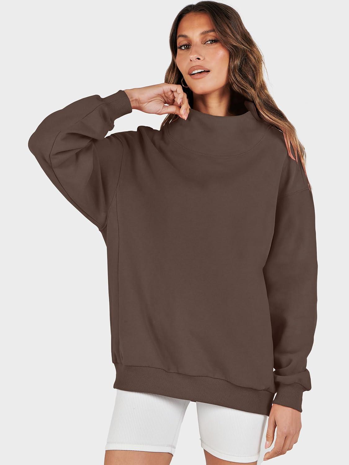imageANRABESS Womens Oversized Sweatshirts Turtleneck Pullover Long Sleeve Hoodies Tops 2025 Fall Fashion Preppy OutfitsDeep Brown