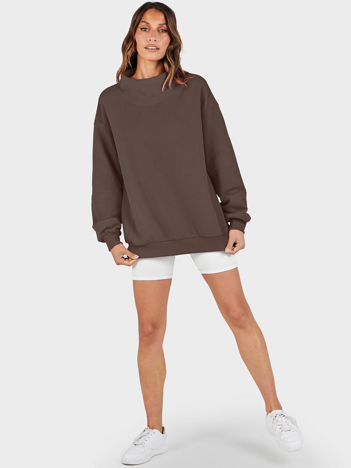 imageANRABESS Womens Oversized Sweatshirts Turtleneck Pullover Long Sleeve Hoodies Tops 2025 Fall Fashion Preppy OutfitsDeep Brown