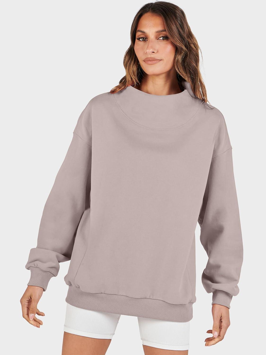 imageANRABESS Womens Oversized Sweatshirts Turtleneck Pullover Long Sleeve Hoodies Tops 2025 Fall Fashion Preppy OutfitsKhaki