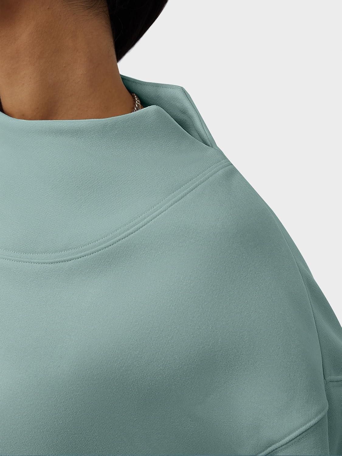 imageANRABESS Womens Oversized Sweatshirts Turtleneck Pullover Long Sleeve Hoodies Tops 2025 Fall Fashion Preppy OutfitsLight Green