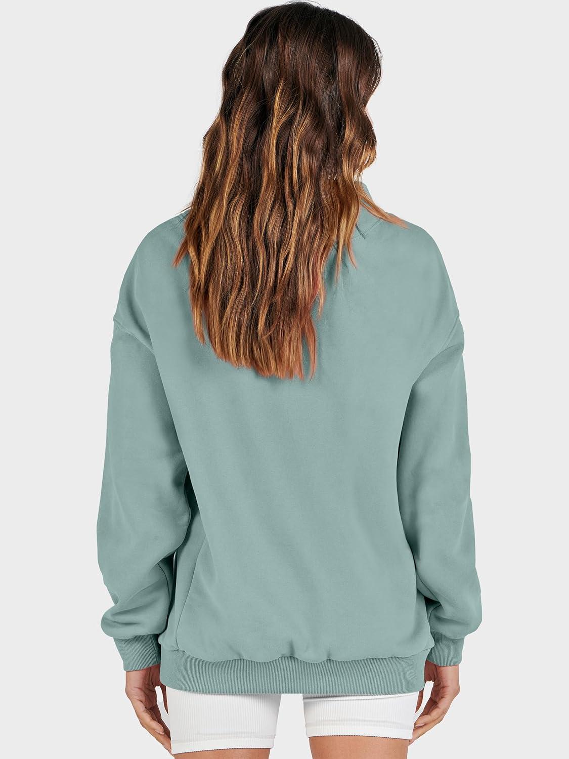 imageANRABESS Womens Oversized Sweatshirts Turtleneck Pullover Long Sleeve Hoodies Tops 2025 Fall Fashion Preppy OutfitsLight Green