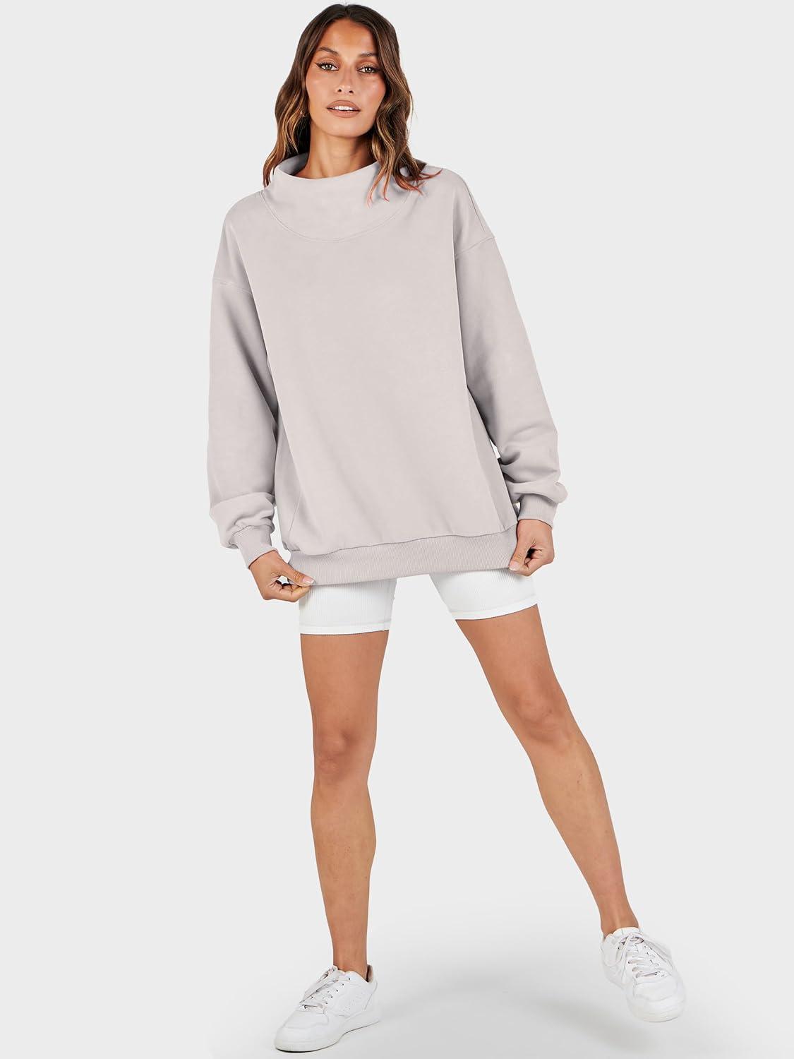 imageANRABESS Womens Oversized Sweatshirts Turtleneck Pullover Long Sleeve Hoodies Tops 2025 Fall Fashion Preppy OutfitsLight Grey