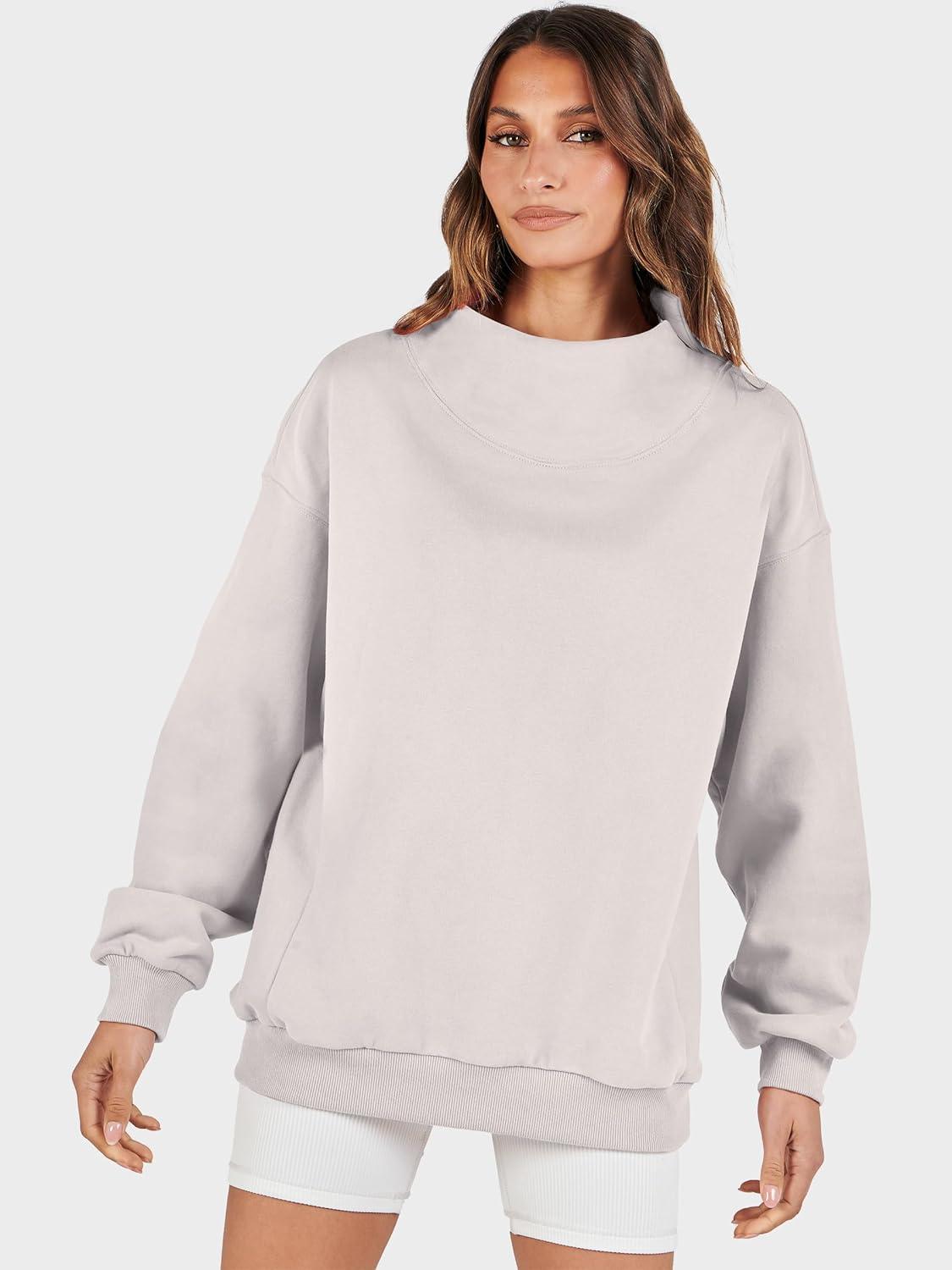 imageANRABESS Womens Oversized Sweatshirts Turtleneck Pullover Long Sleeve Hoodies Tops 2025 Fall Fashion Preppy OutfitsLight Grey