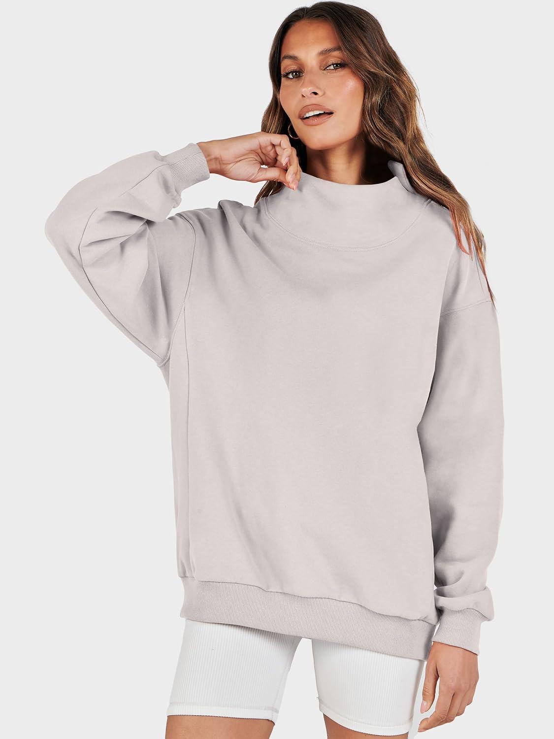 imageANRABESS Womens Oversized Sweatshirts Turtleneck Pullover Long Sleeve Hoodies Tops 2025 Fall Fashion Preppy OutfitsLight Grey