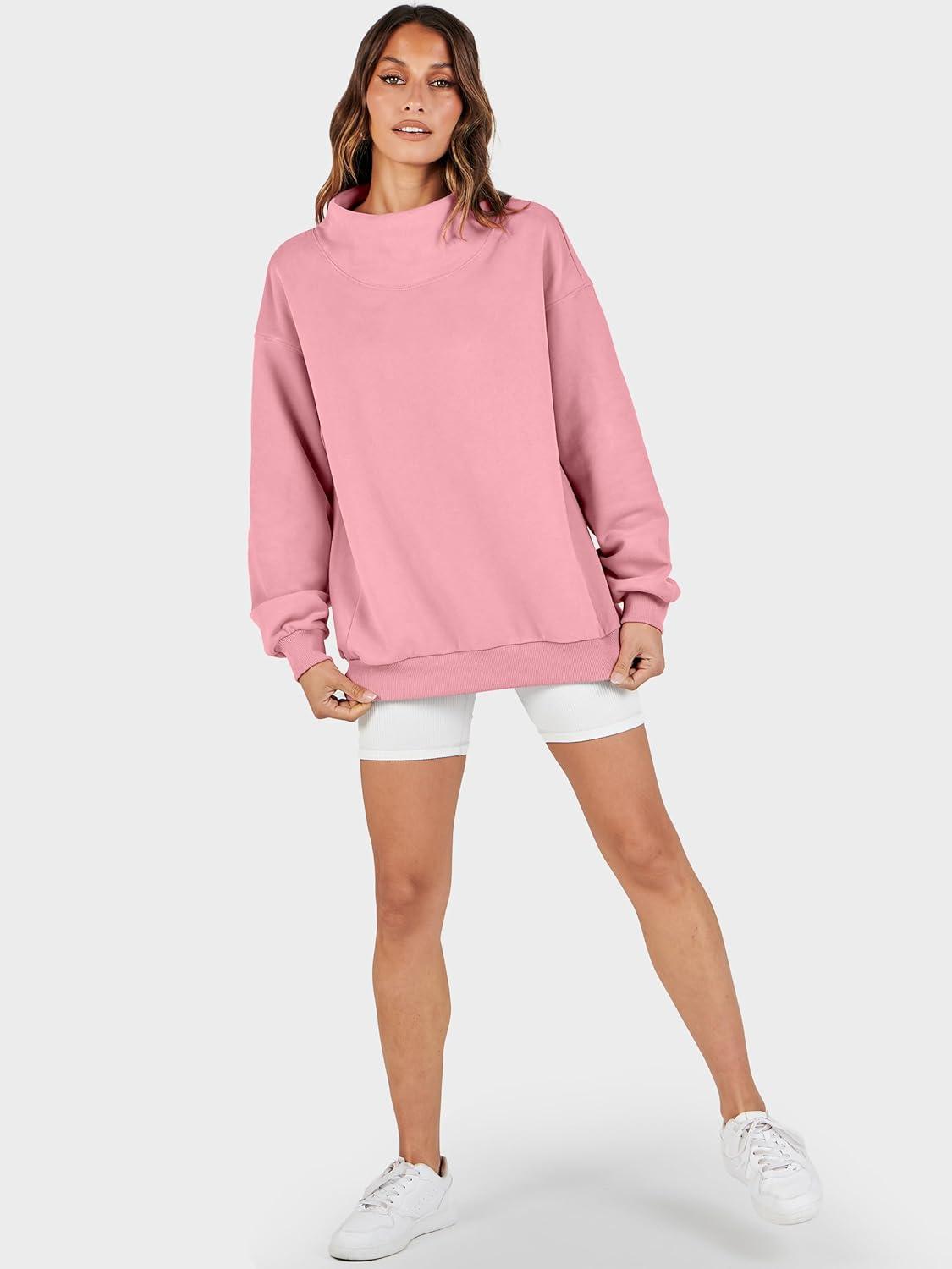 imageANRABESS Womens Oversized Sweatshirts Turtleneck Pullover Long Sleeve Hoodies Tops 2025 Fall Fashion Preppy OutfitsLight Pink