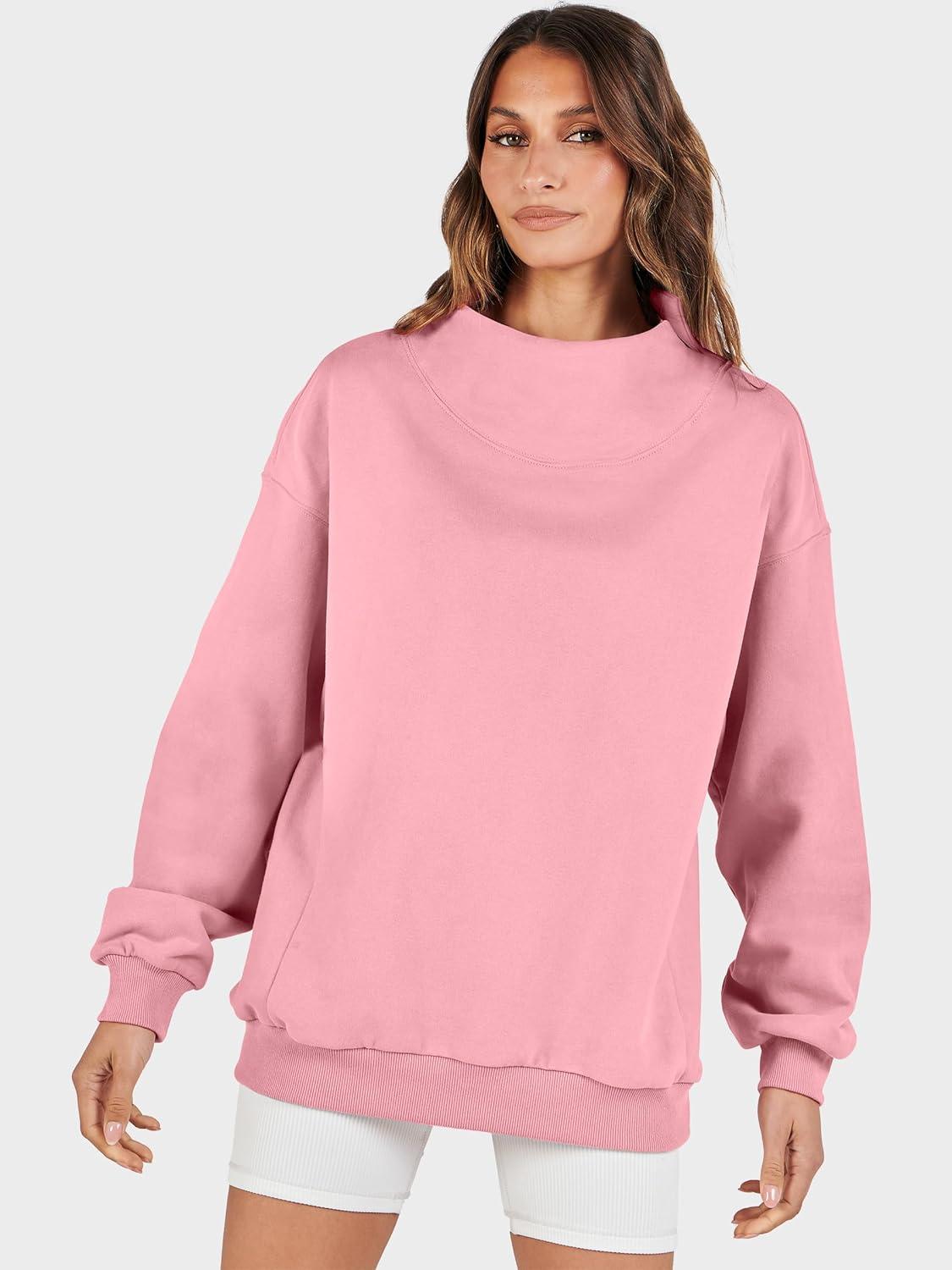imageANRABESS Womens Oversized Sweatshirts Turtleneck Pullover Long Sleeve Hoodies Tops 2025 Fall Fashion Preppy OutfitsLight Pink