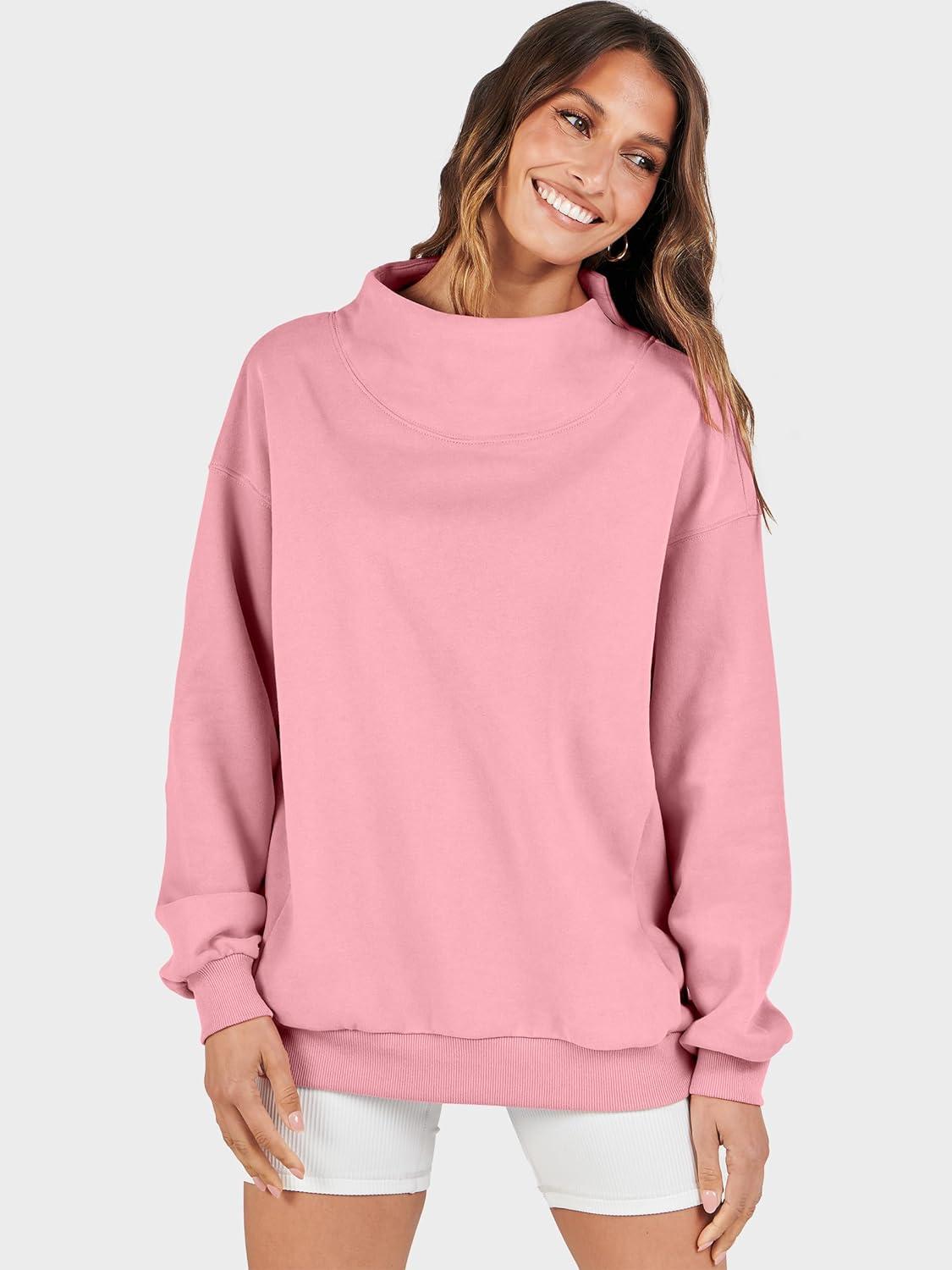 imageANRABESS Womens Oversized Sweatshirts Turtleneck Pullover Long Sleeve Hoodies Tops 2025 Fall Fashion Preppy OutfitsLight Pink