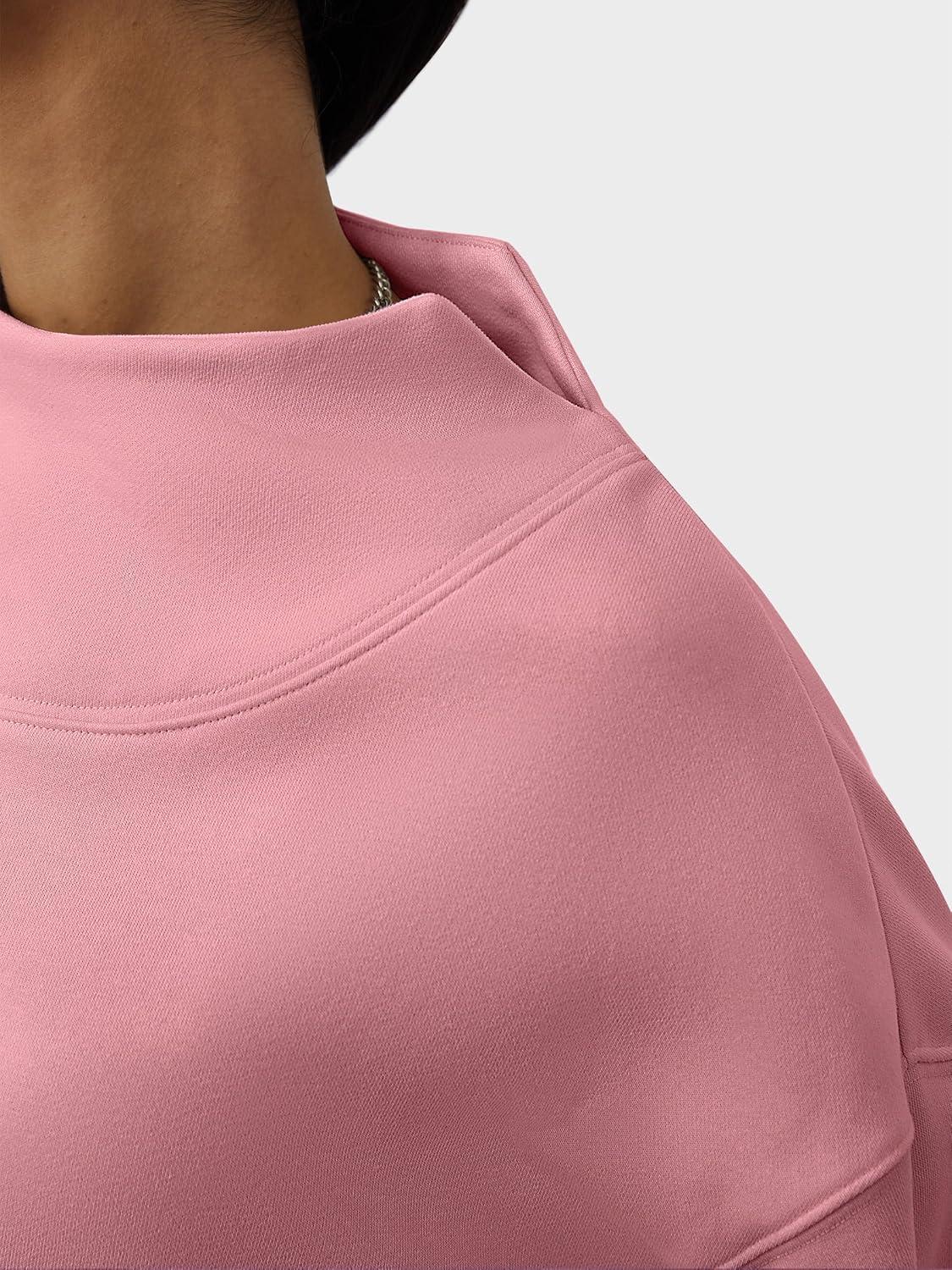 imageANRABESS Womens Oversized Sweatshirts Turtleneck Pullover Long Sleeve Hoodies Tops 2025 Fall Fashion Preppy OutfitsLight Pink