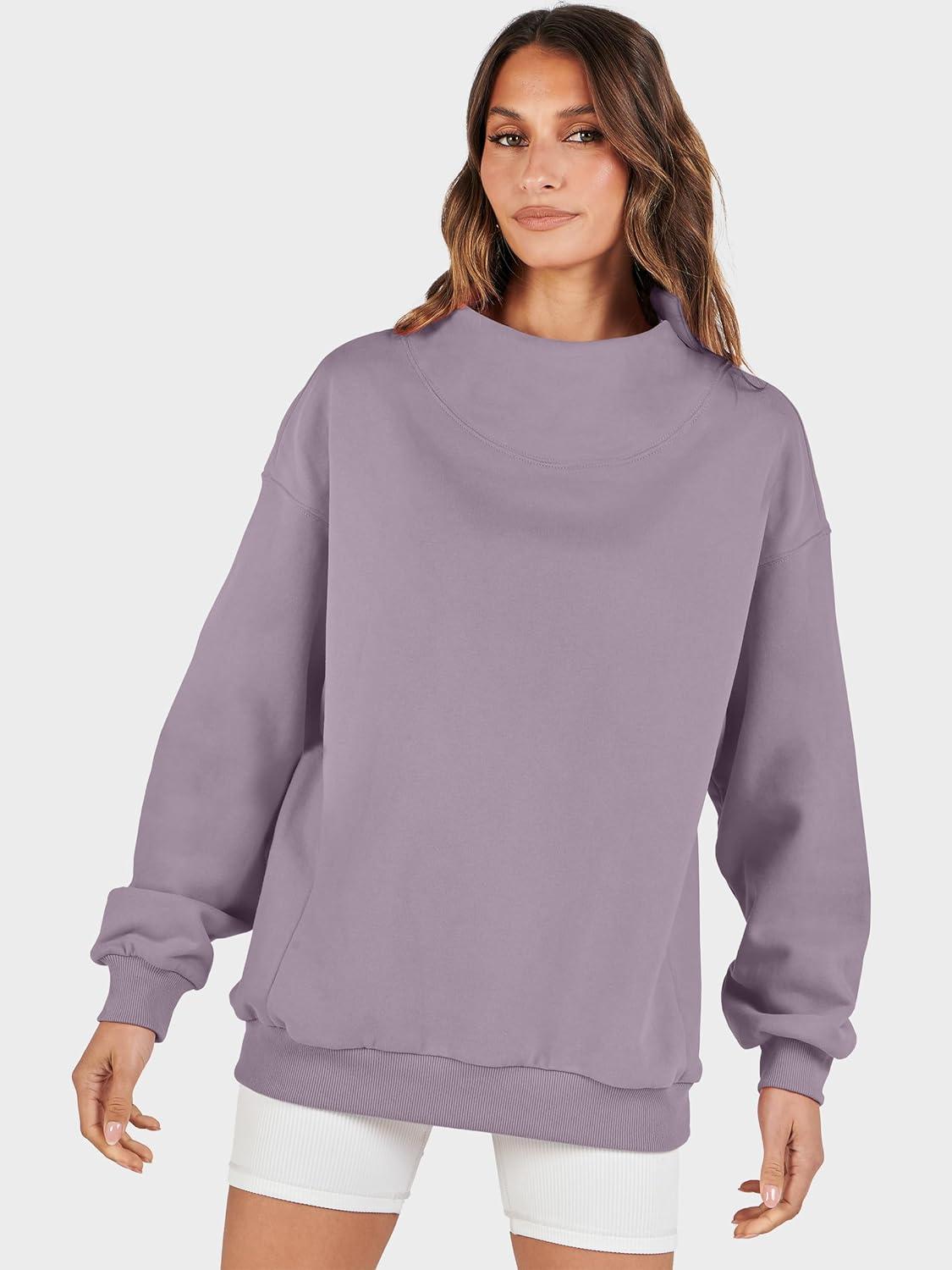 imageANRABESS Womens Oversized Sweatshirts Turtleneck Pullover Long Sleeve Hoodies Tops 2025 Fall Fashion Preppy OutfitsNutmeg