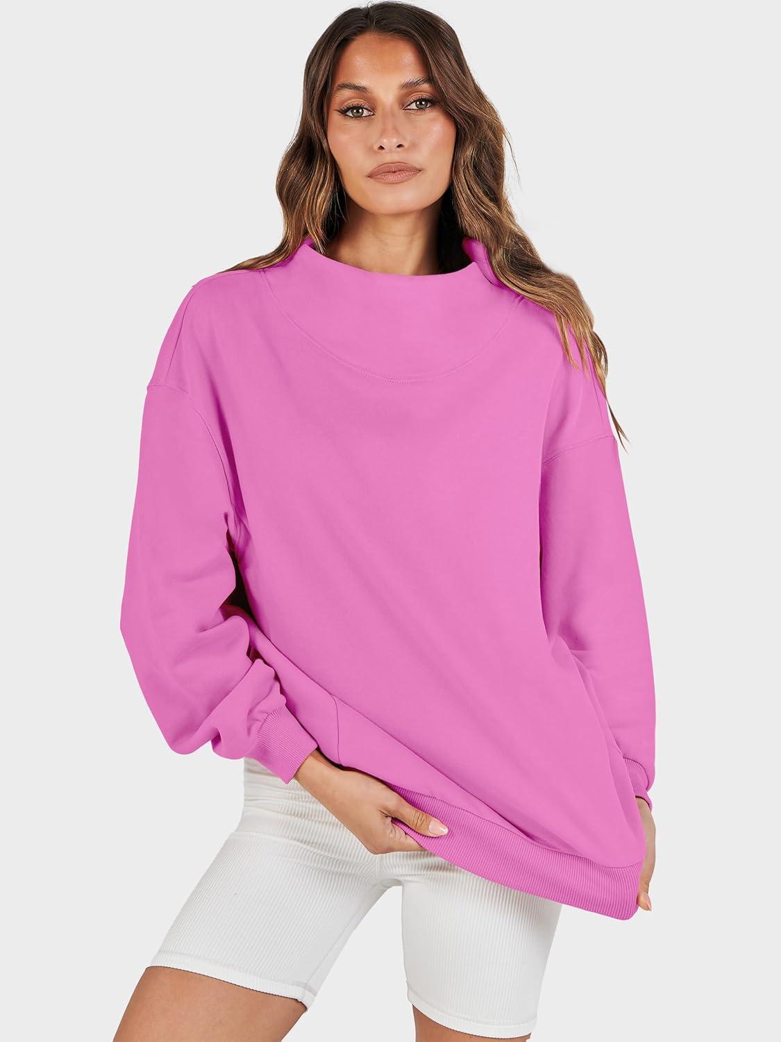 imageANRABESS Womens Oversized Sweatshirts Turtleneck Pullover Long Sleeve Hoodies Tops 2025 Fall Fashion Preppy OutfitsPink