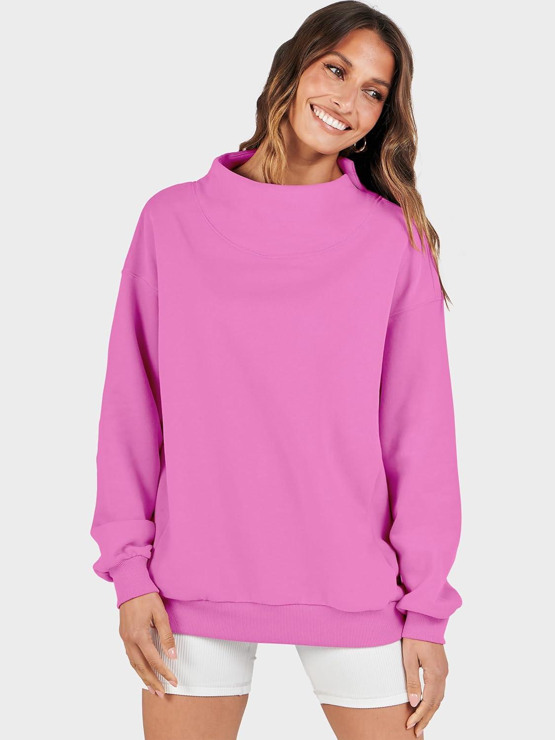 imageANRABESS Womens Oversized Sweatshirts Turtleneck Pullover Long Sleeve Hoodies Tops 2025 Fall Fashion Preppy OutfitsPink