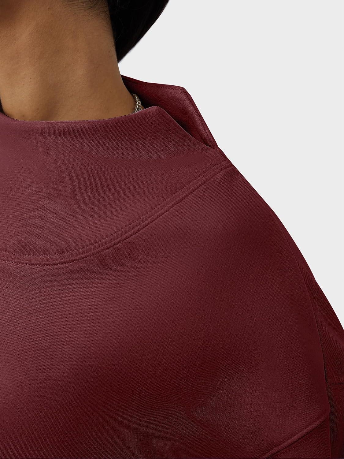 imageANRABESS Womens Oversized Sweatshirts Turtleneck Pullover Long Sleeve Hoodies Tops 2025 Fall Fashion Preppy OutfitsWine Red