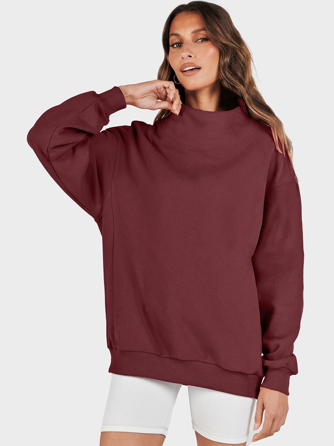 imageANRABESS Womens Oversized Sweatshirts Turtleneck Pullover Long Sleeve Hoodies Tops 2025 Fall Fashion Preppy OutfitsWine Red