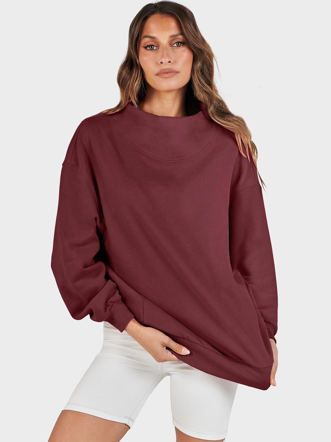 imageANRABESS Womens Oversized Sweatshirts Turtleneck Pullover Long Sleeve Hoodies Tops 2025 Fall Fashion Preppy OutfitsWine Red