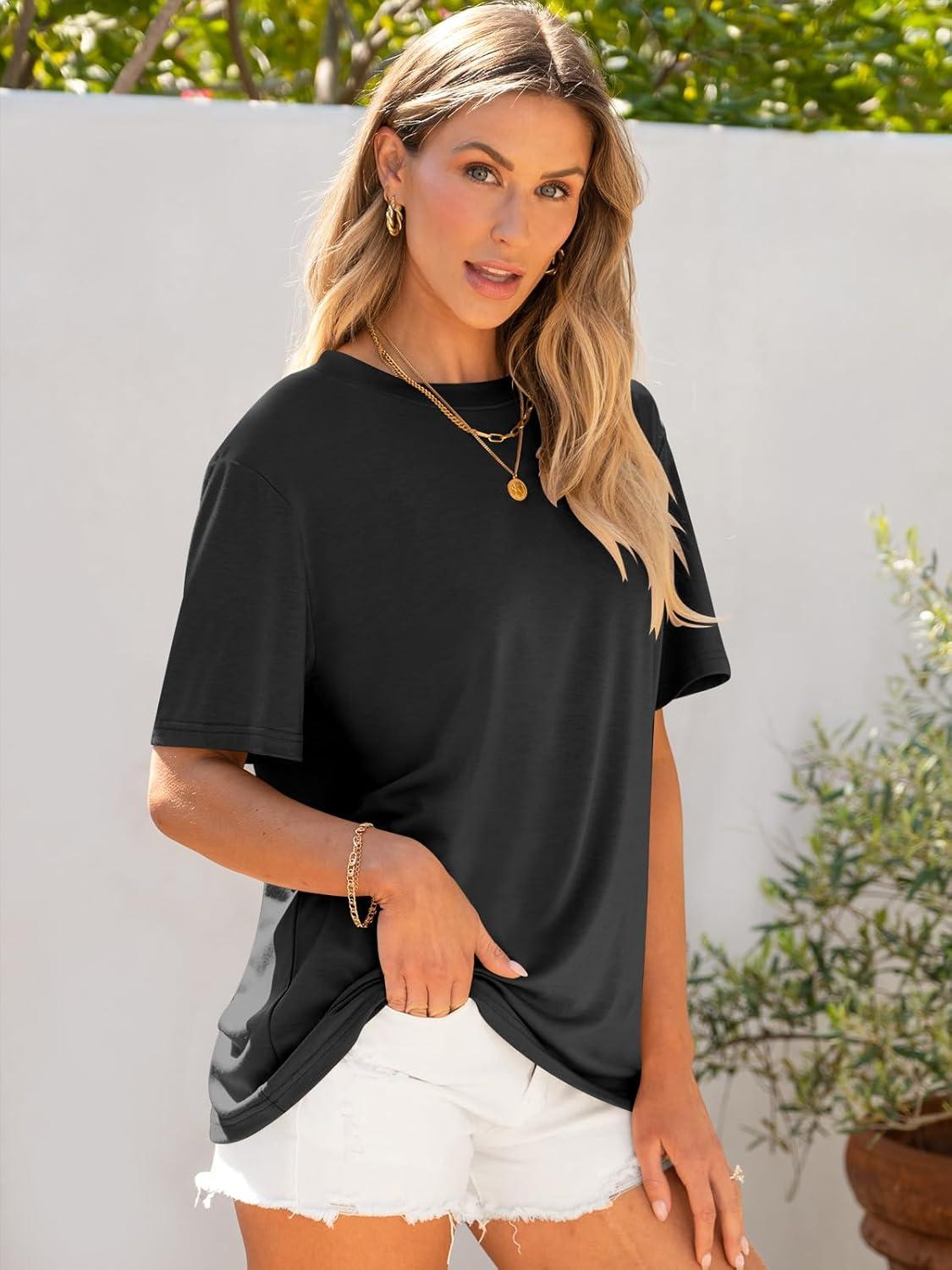 imageANRABESS Womens Oversized T Shirts Short Sleeve Crewneck Tops Casual Loose Basic Tee Shirts 2025 Summer Trendy OutfitsBlack